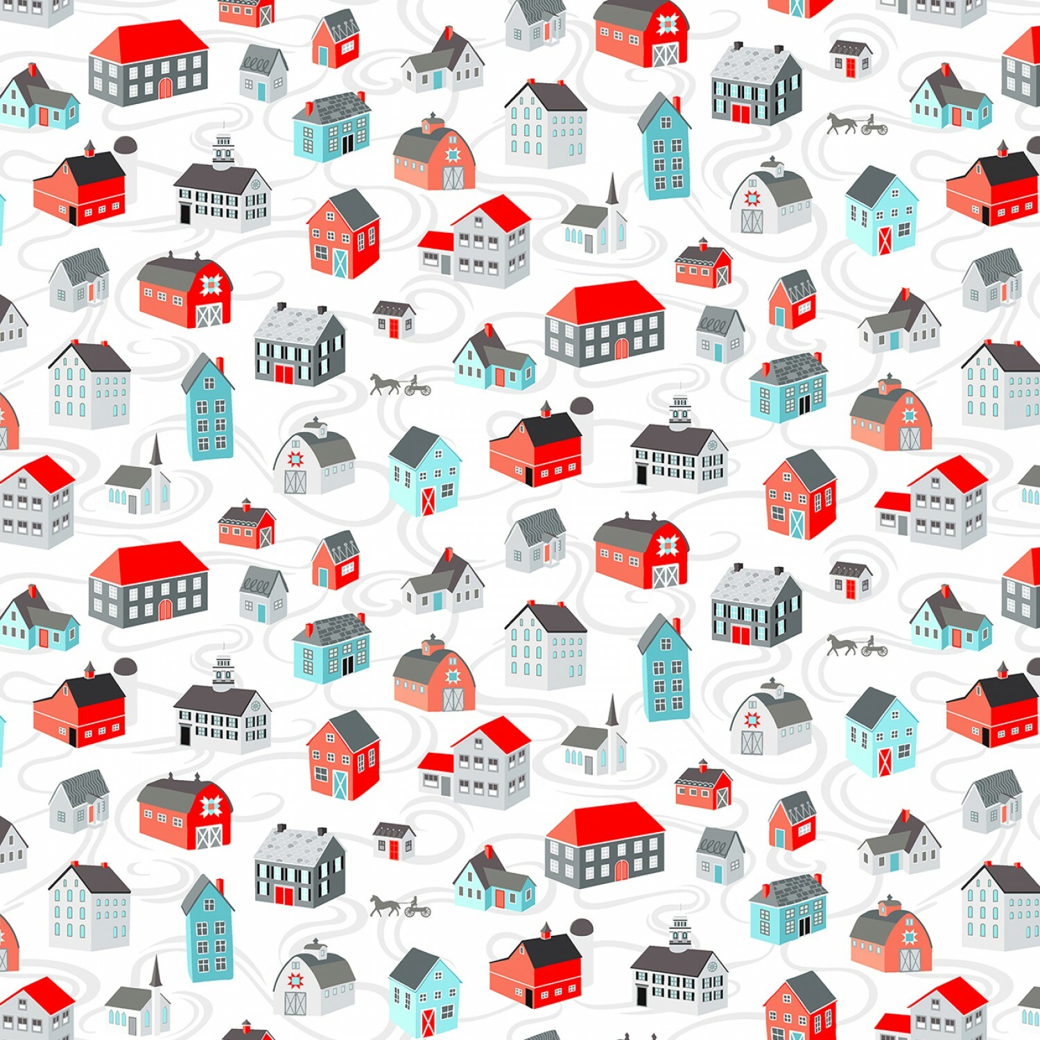 Winter Village - White Village - 1/2m cut 57607