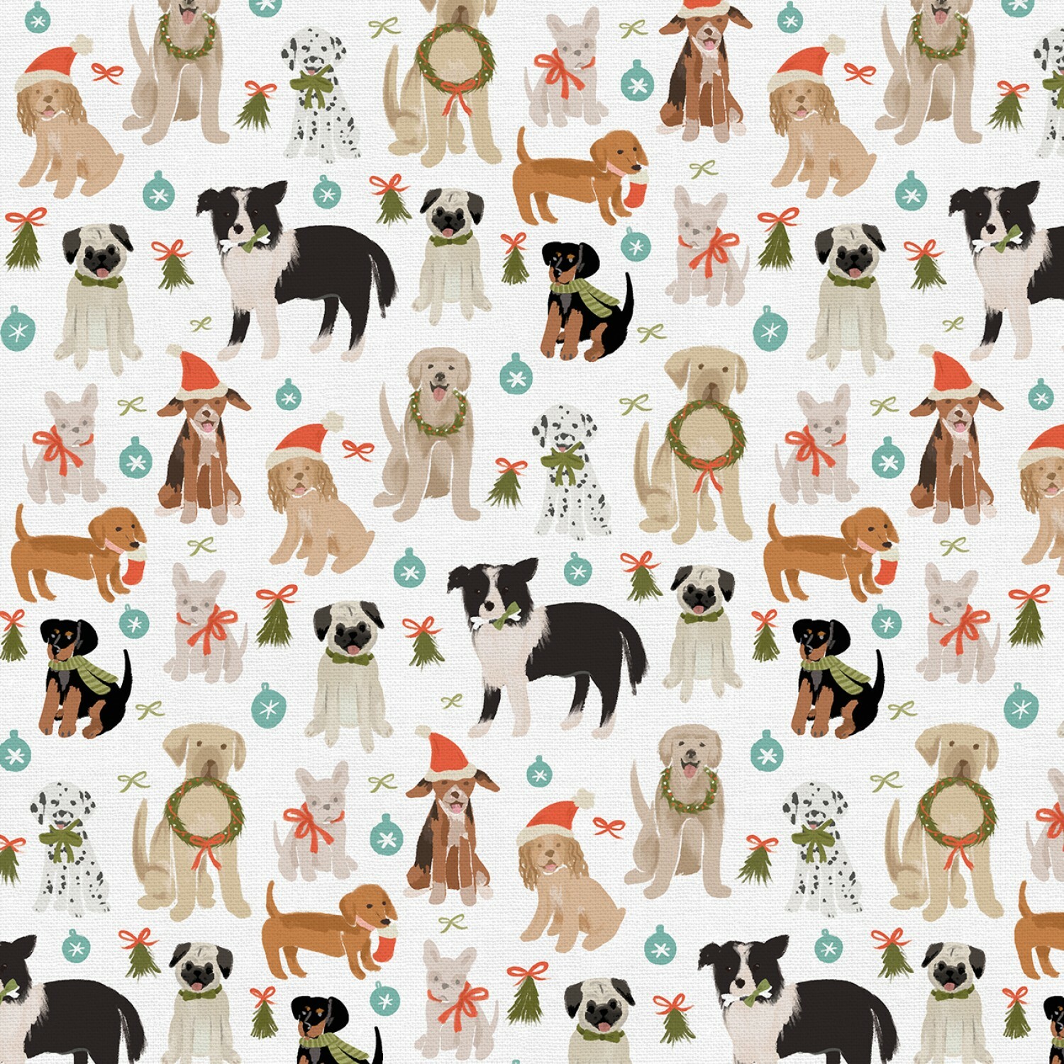 Happy Howlidays - Multi Dogs - 1/2m cut 57601