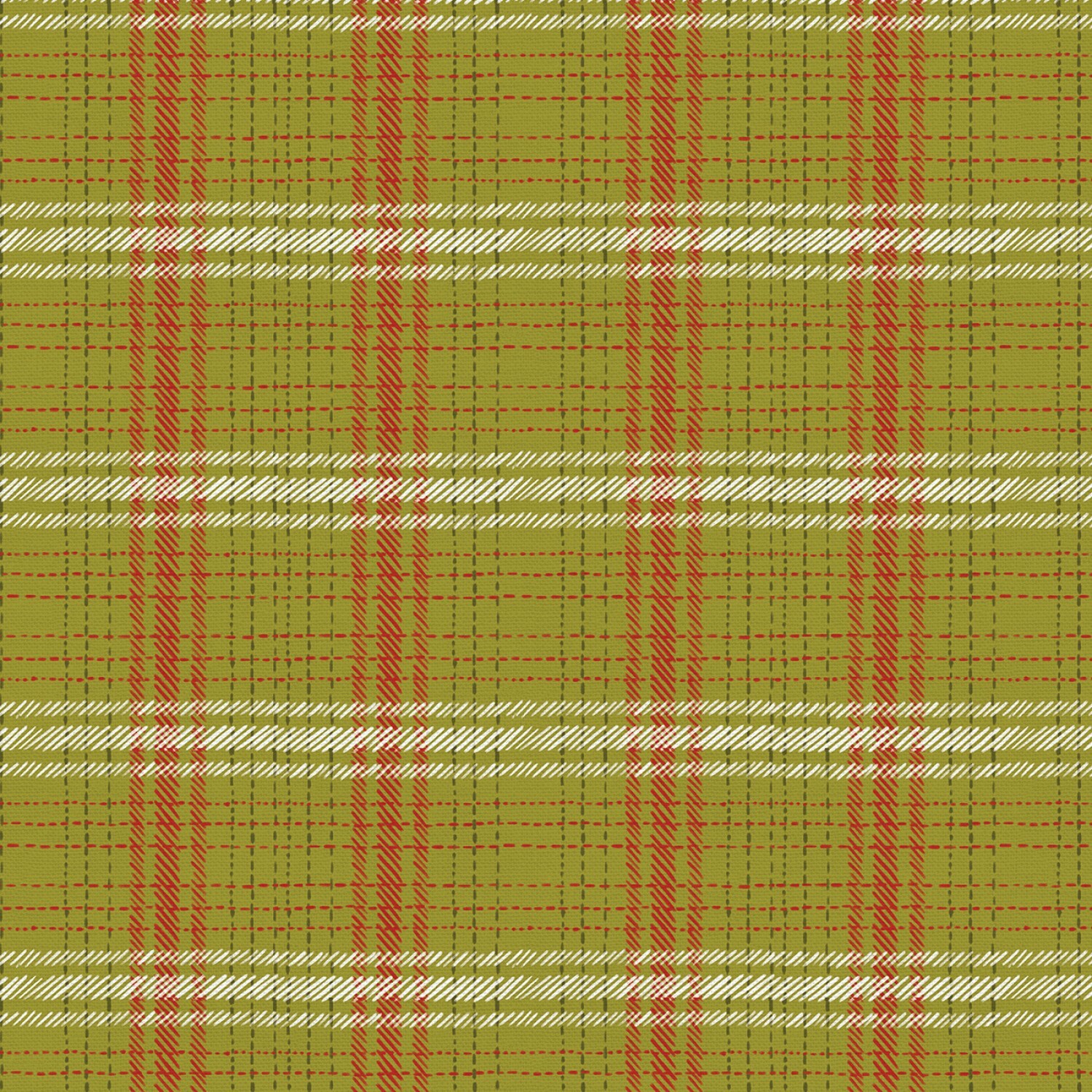 Happy Howlidays - Green Plaid - 1/2m cut 57602