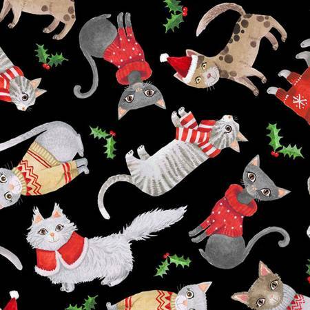 Cats in Christmas Sweaters - 1/2m cut 57625