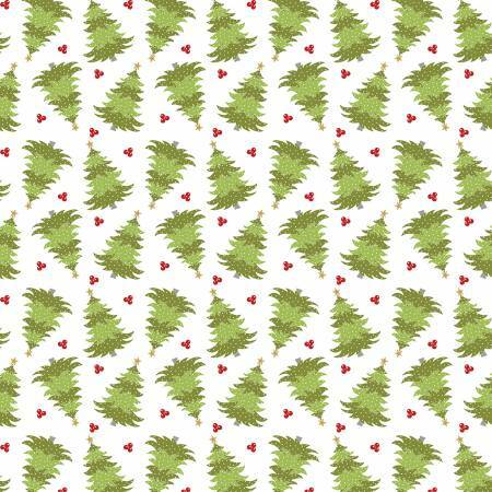 White Christmas Farm Fresh Trees - Heart and Home - 1/2m cut 57622