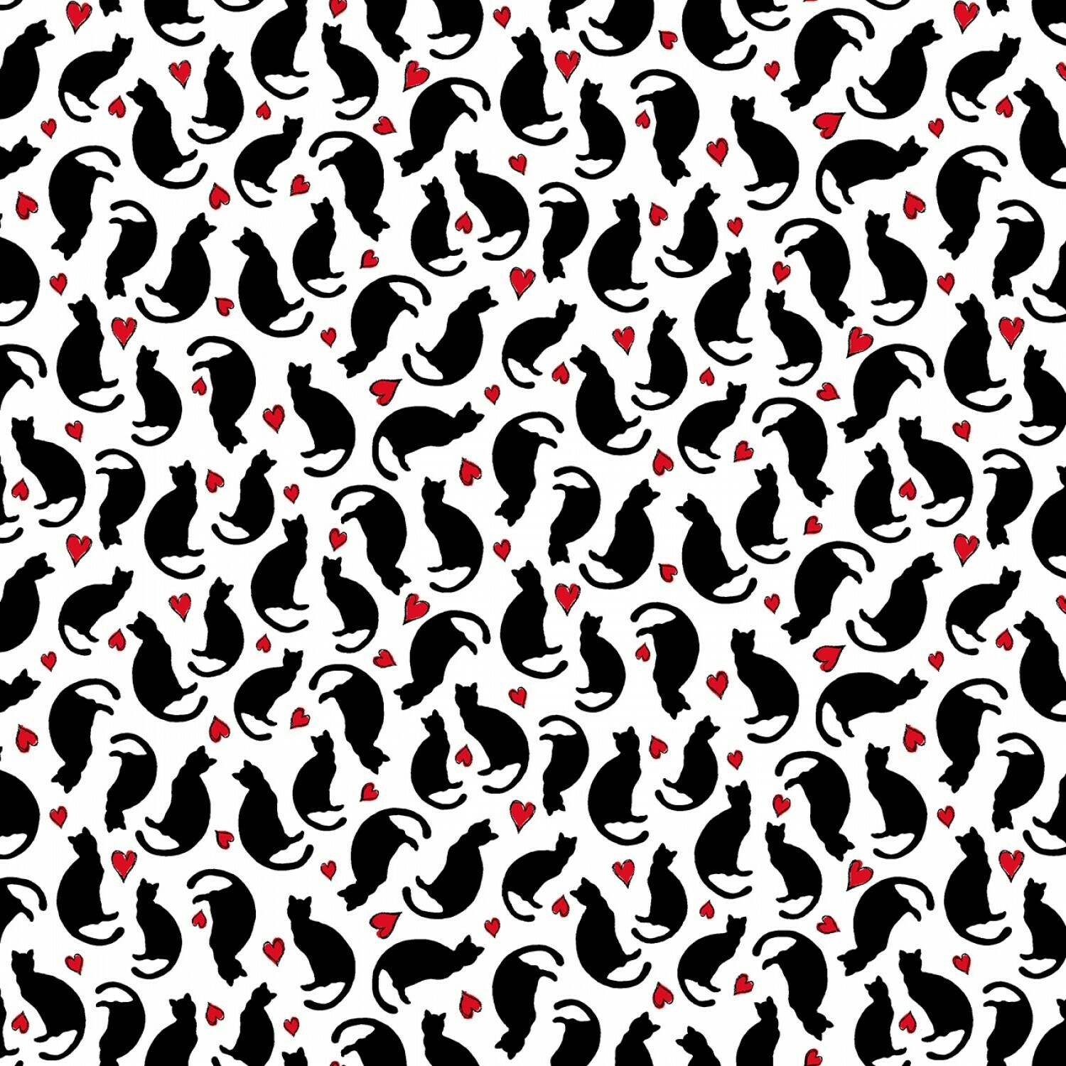 Parisian Cats and Hearts - 1/2m cut