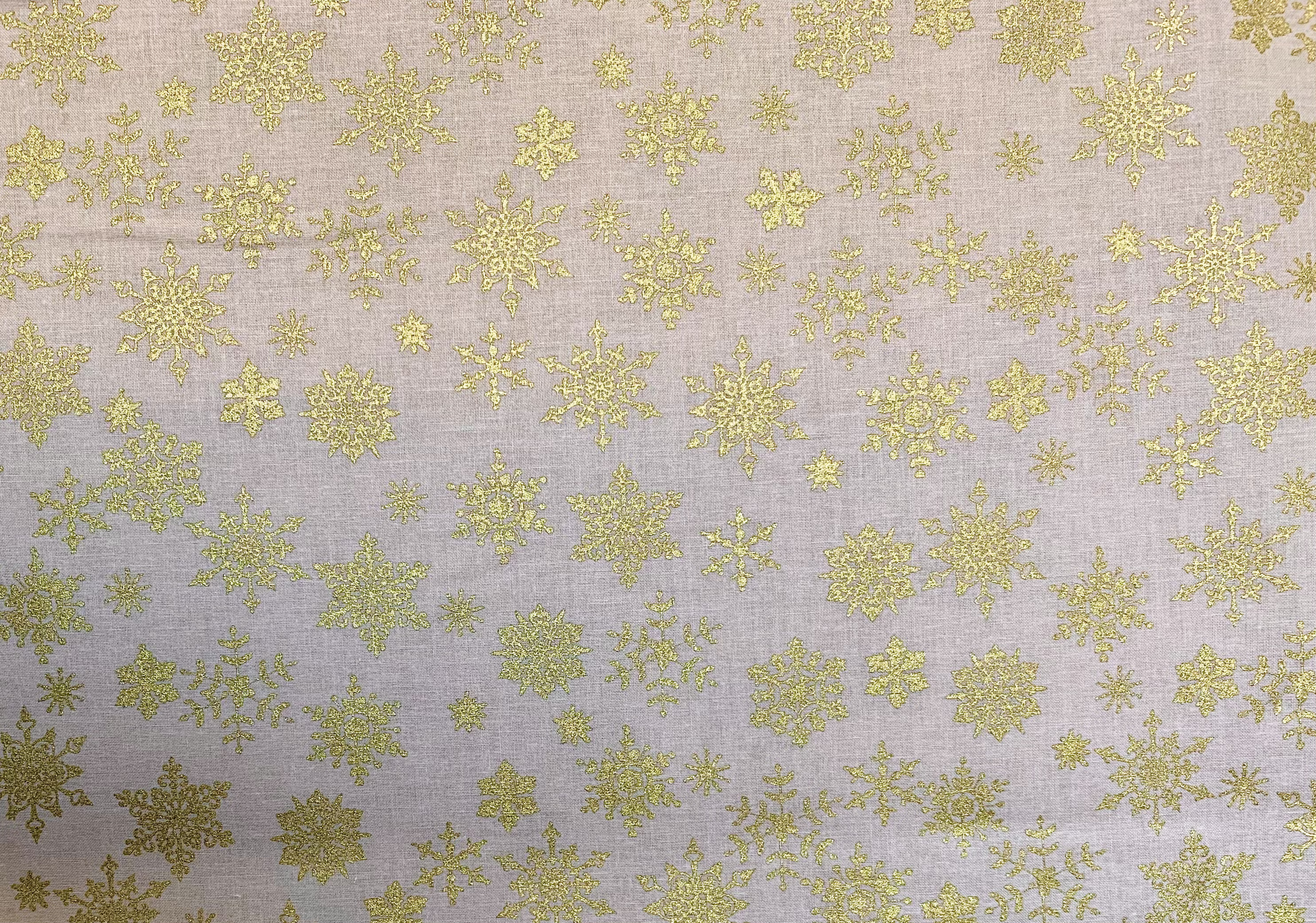 Gold Snowflakes on Tan - 1/2m cut 57721