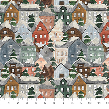 Winter Frost- Houses - 1/2m cut 57723