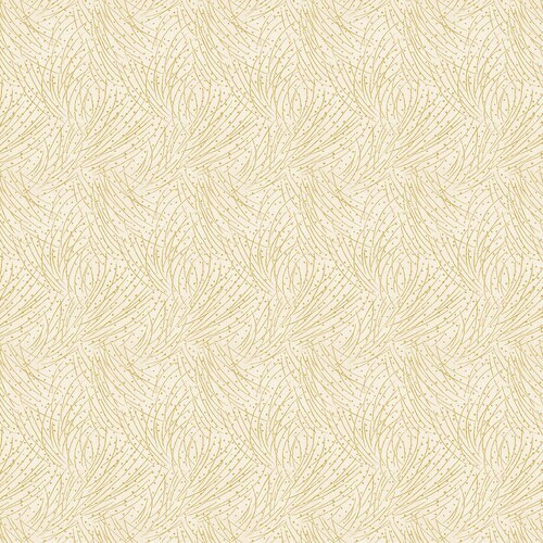 Pine Needles on Cream - Festive Chickadees - 1/2m cut 57759