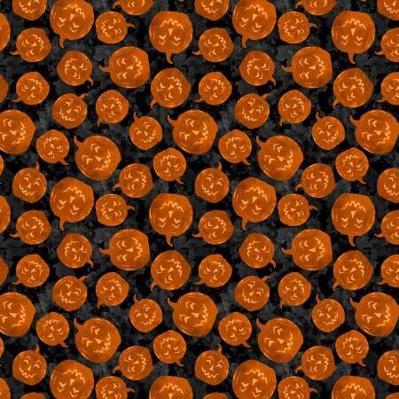 Frightful Night - Orange Pumpkins - 1/2m cut