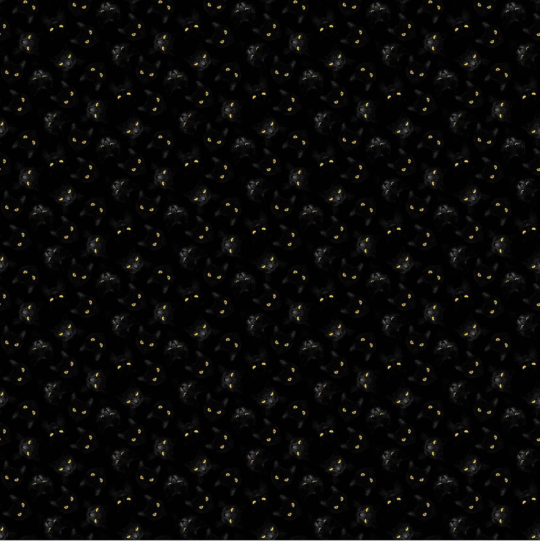 Black Cat Capers - Cat Eyes - 1/2m cut 57890