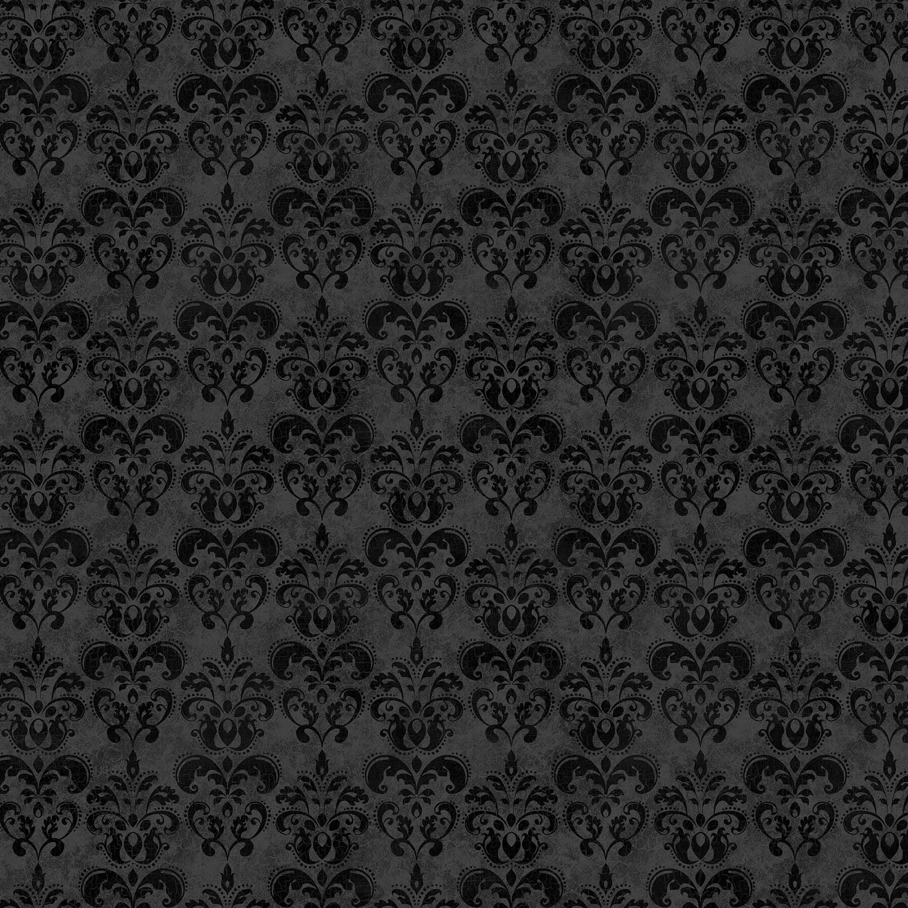 Black Cat Capers - Black Filigree - 1/2m cut 57891