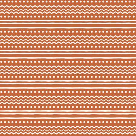 Penguin Paradise - Orange Nordic Stripe - 1/2m cut 57932