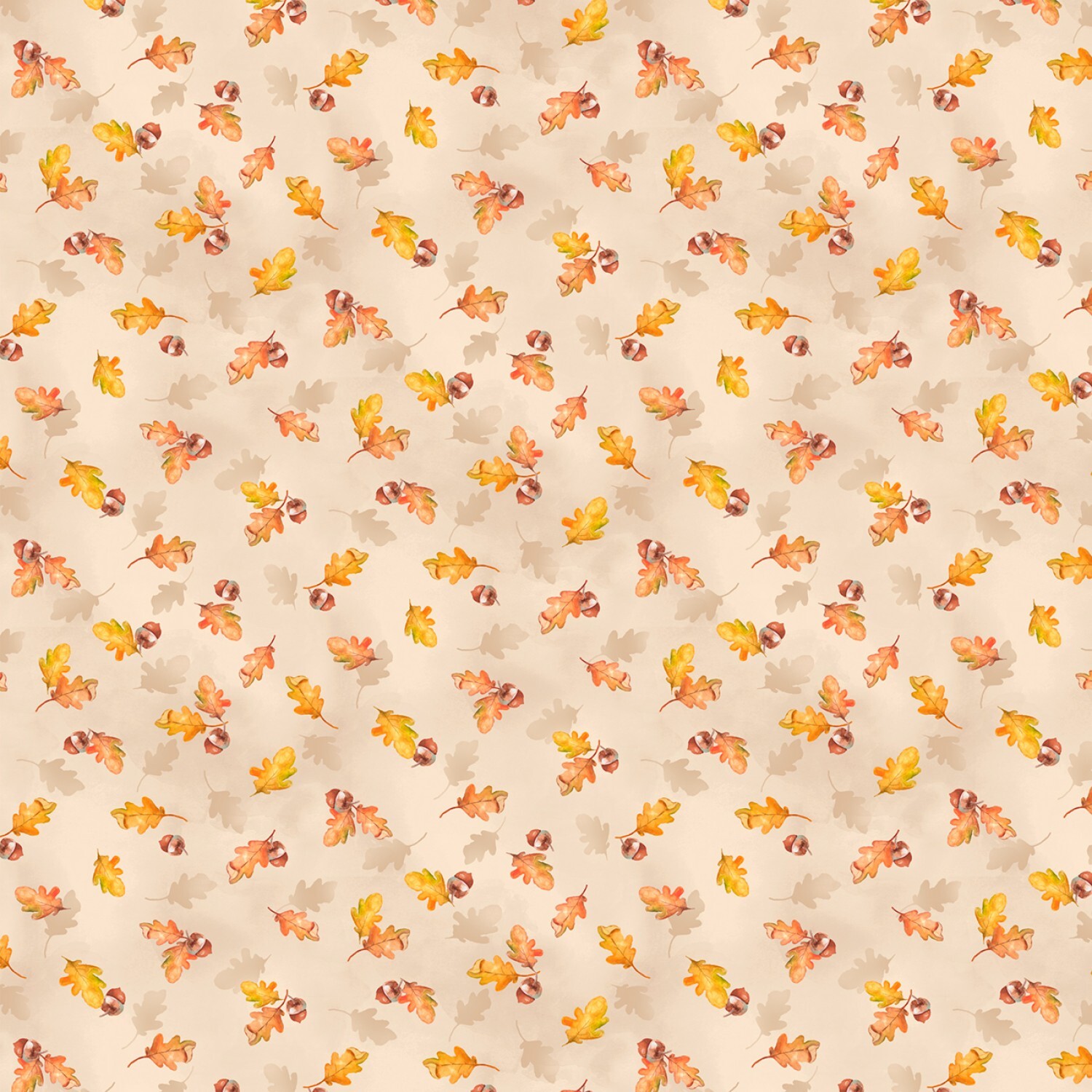 Autumn Day - Cream Leaves - 1/2m cut 57943