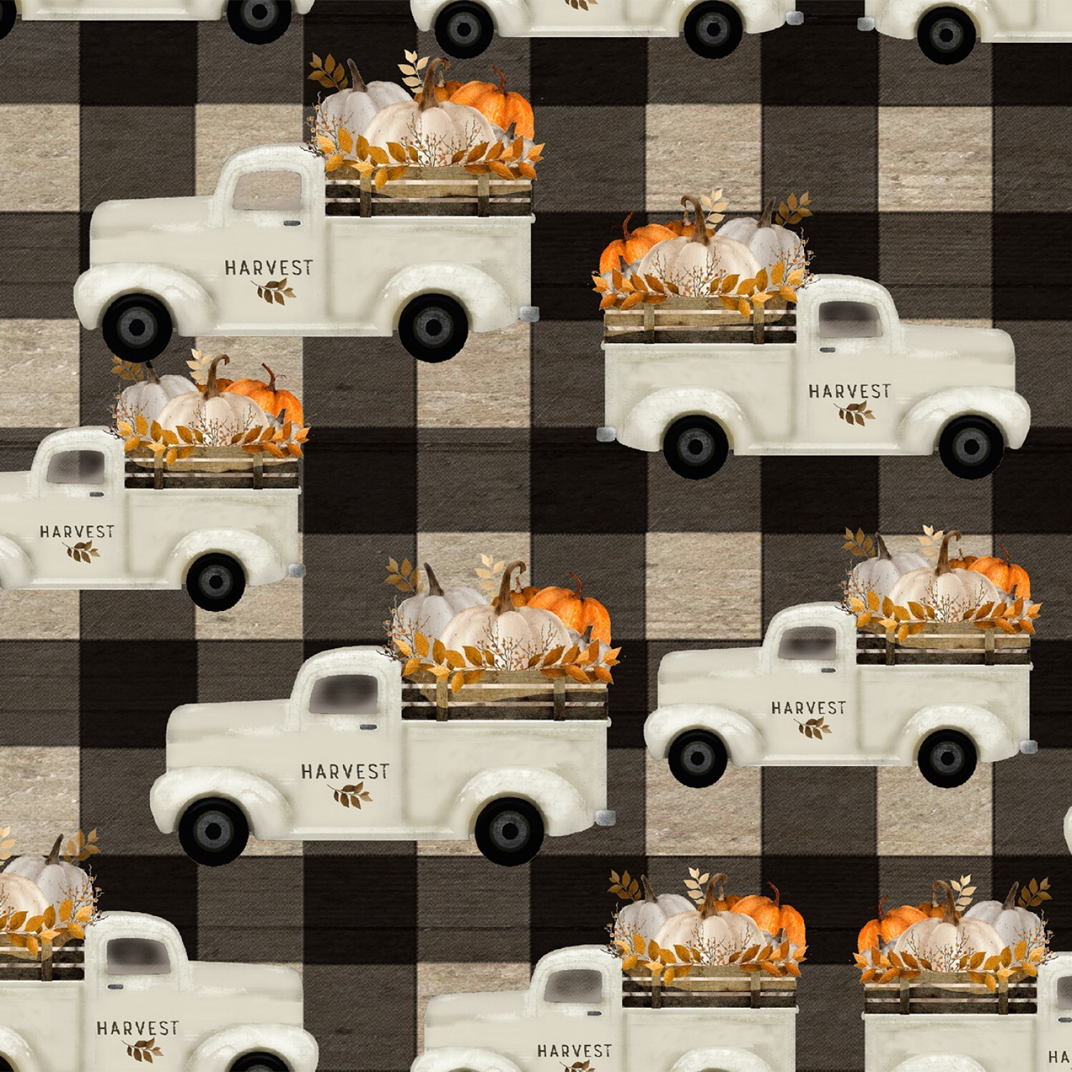 Happy Fall - White Truck - 1/2m cut 57948
