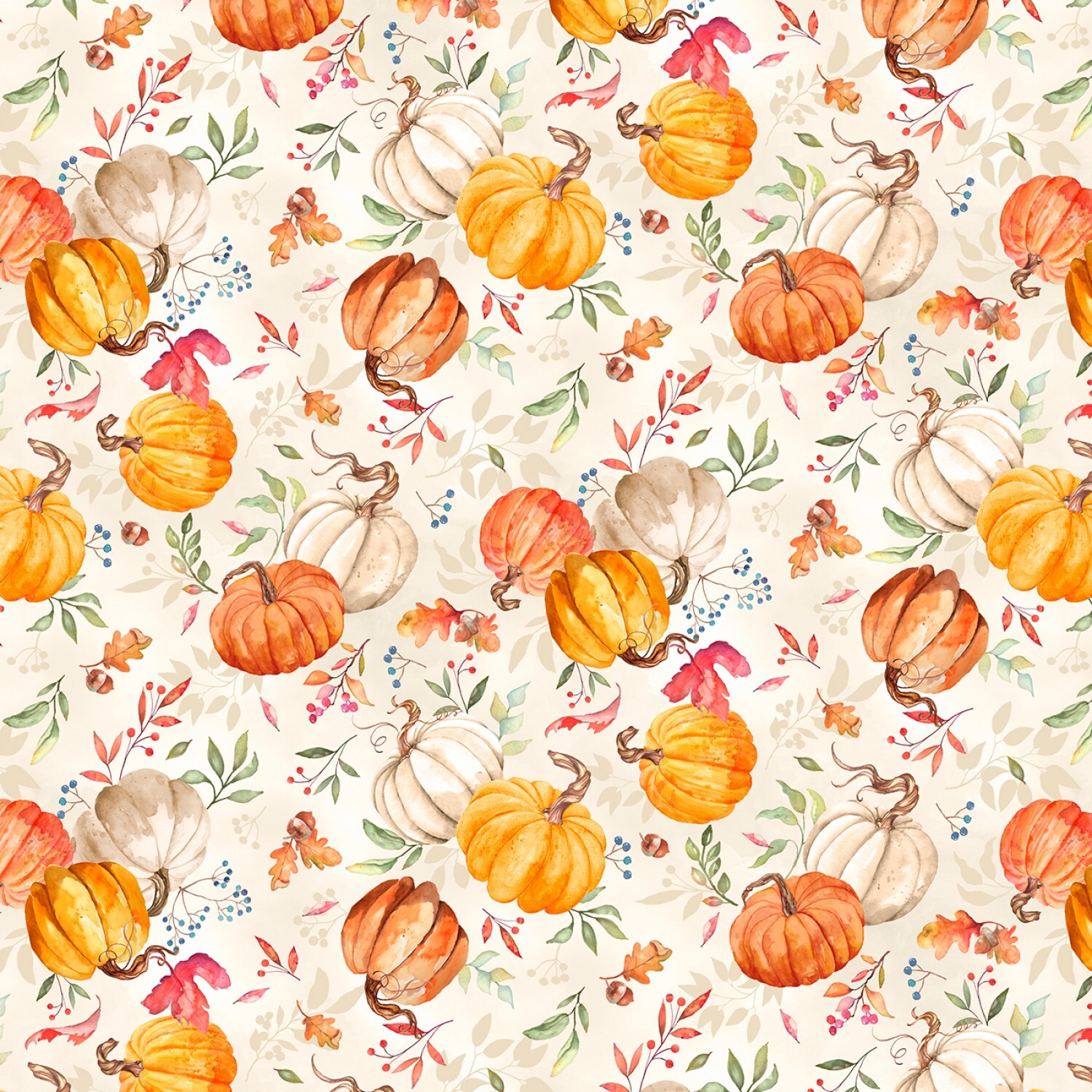 Autumn Day - Cream Pumpkins - 1/2m cut 57942