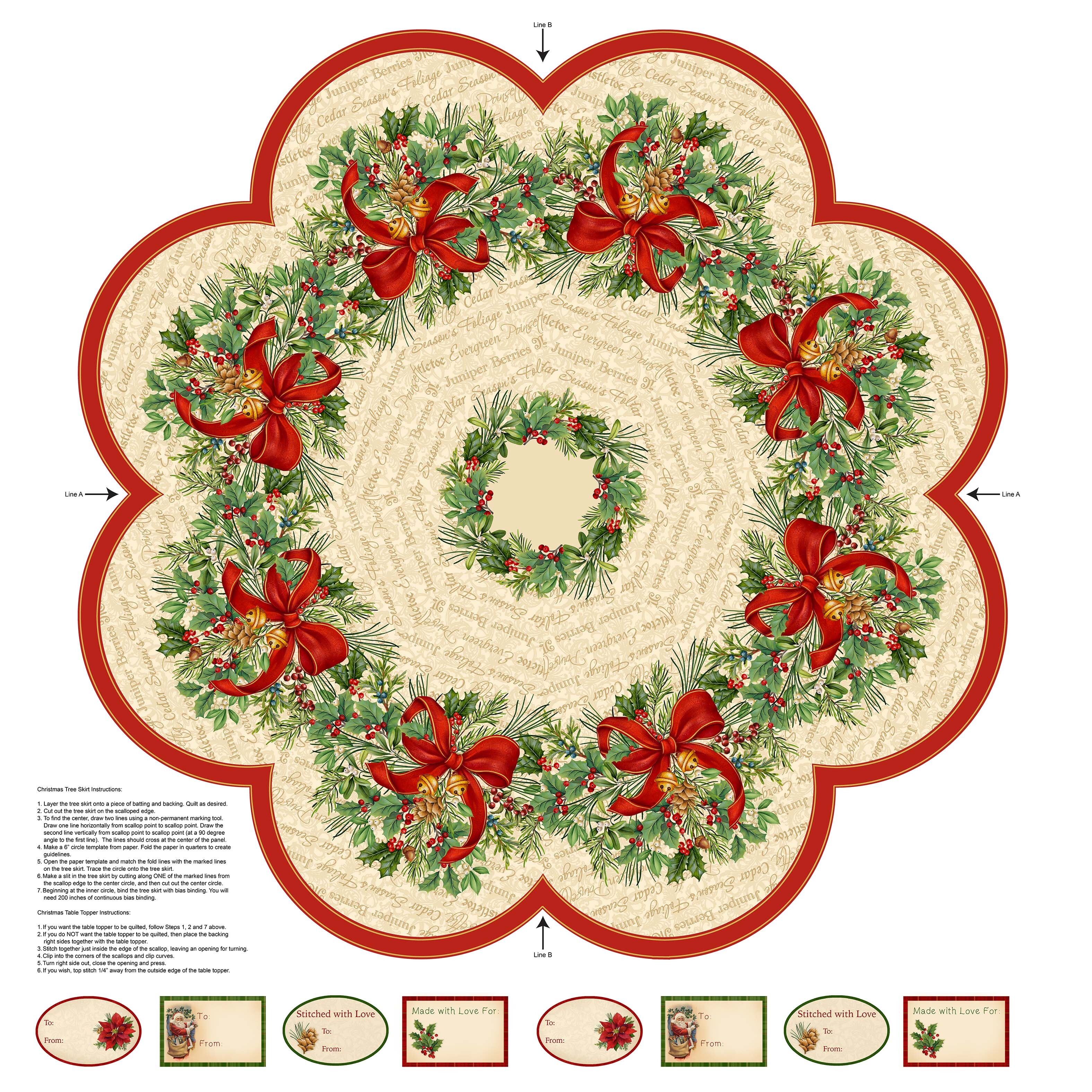 Old Time Christmas - Tree Skirt Panel 57972