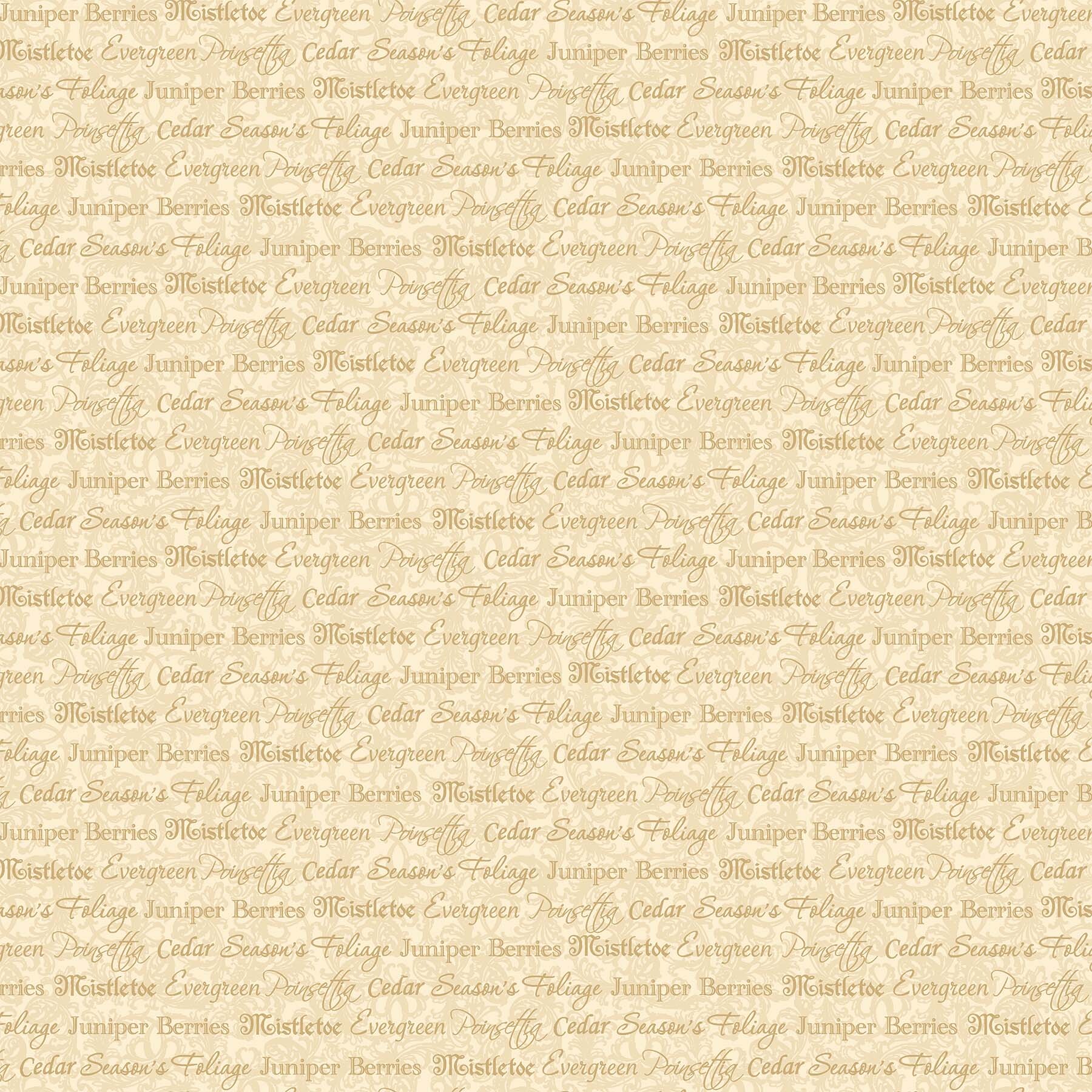 Old Time Christmas - Cream Words - 1/2m cut 57961