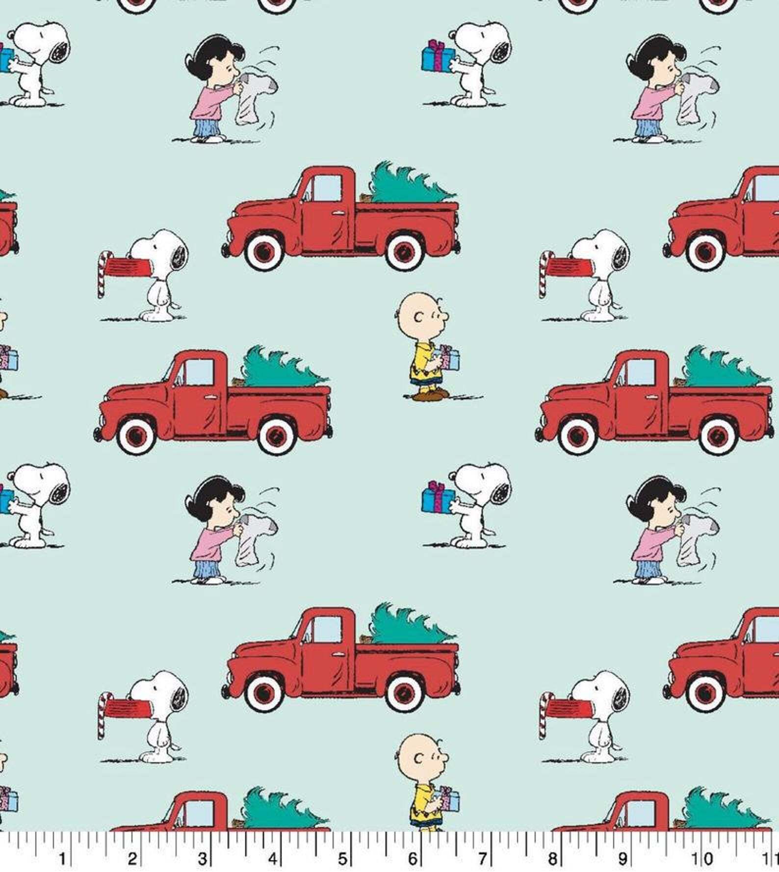 Peanuts Christmas - Red Truck - 1/2m cut 57989