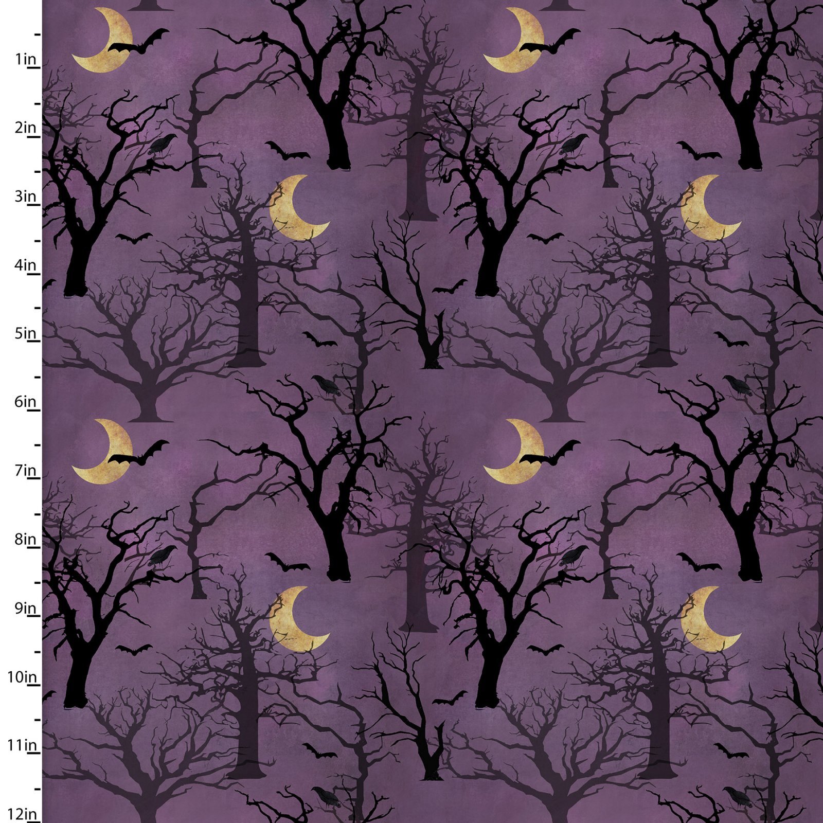Spooky Night - Trees and Moons - 1/2m cut 57994