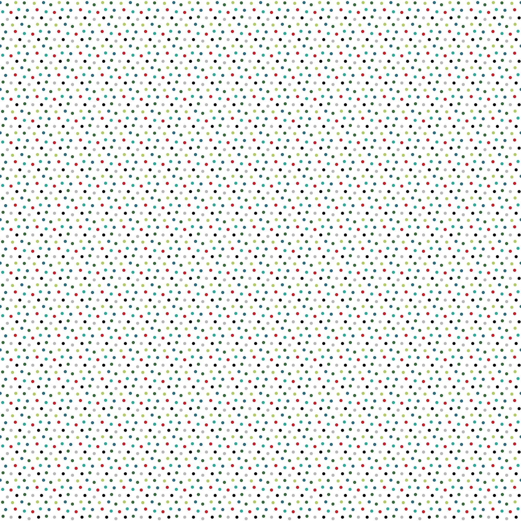 Santa Paws - Polka Dots on White - 1/2m cut 58030