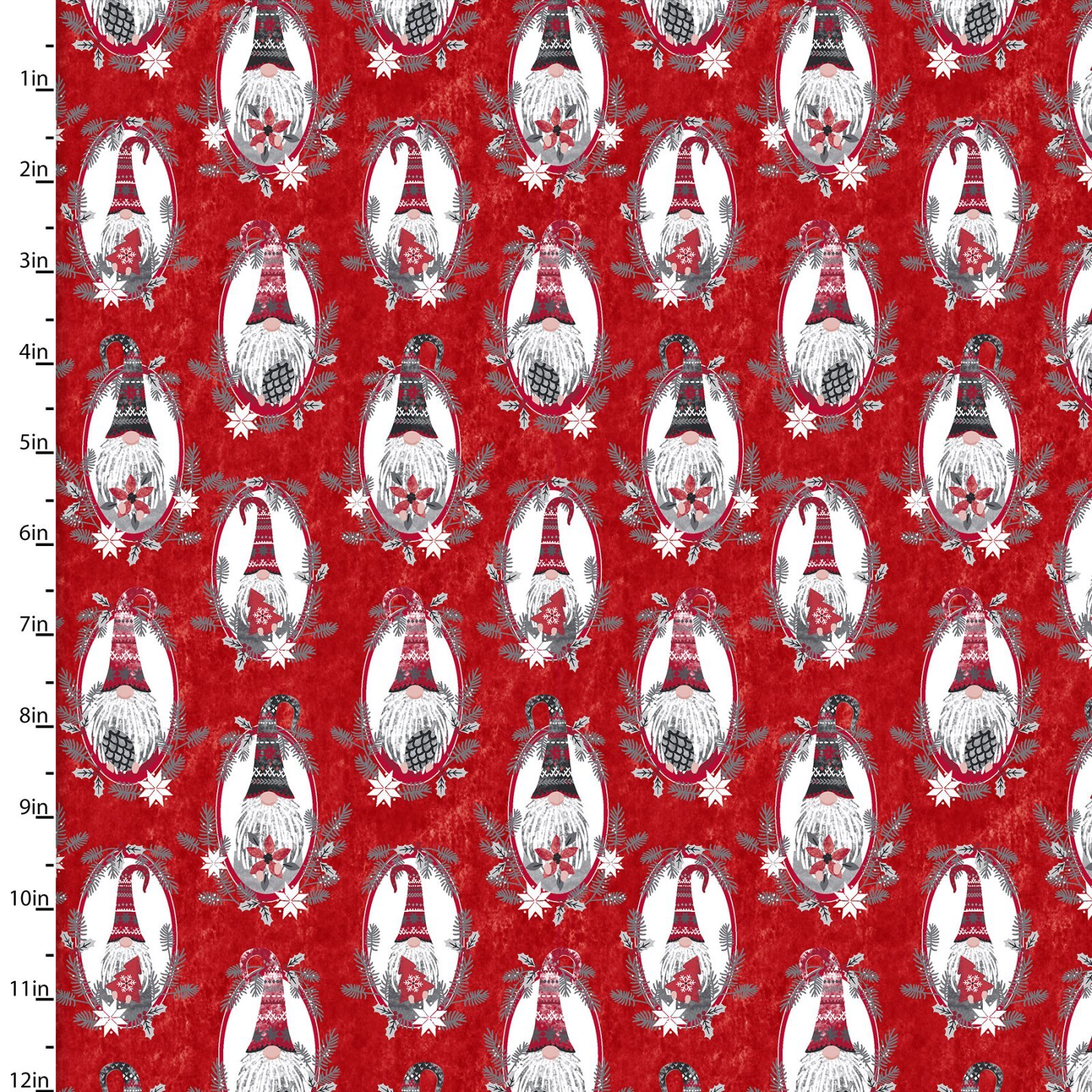 Hanging with my Gnomies - Gnomes on Red - 1/2m cut 58037