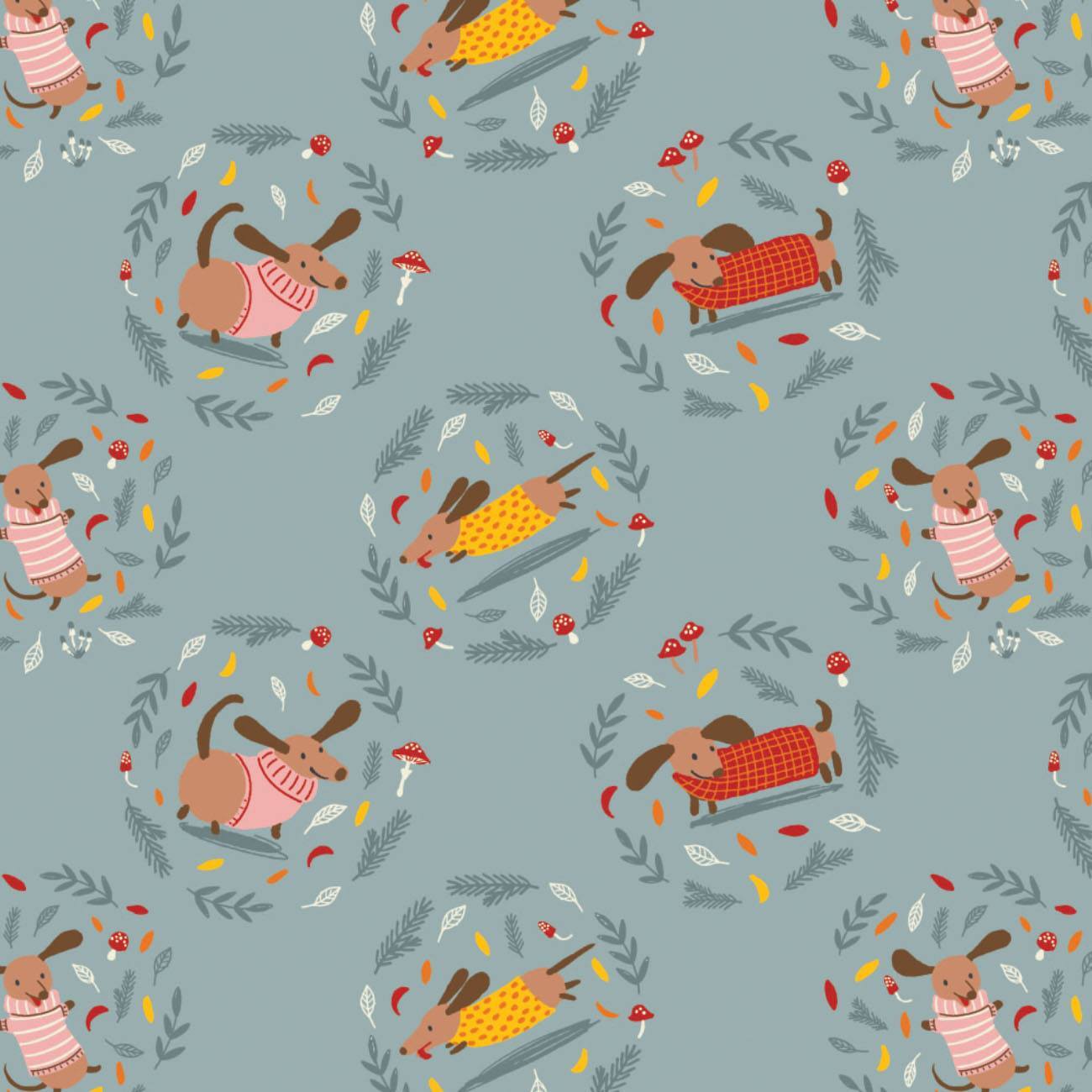 Sweater Weather - Blue Dogs - 1/2m cut 58051