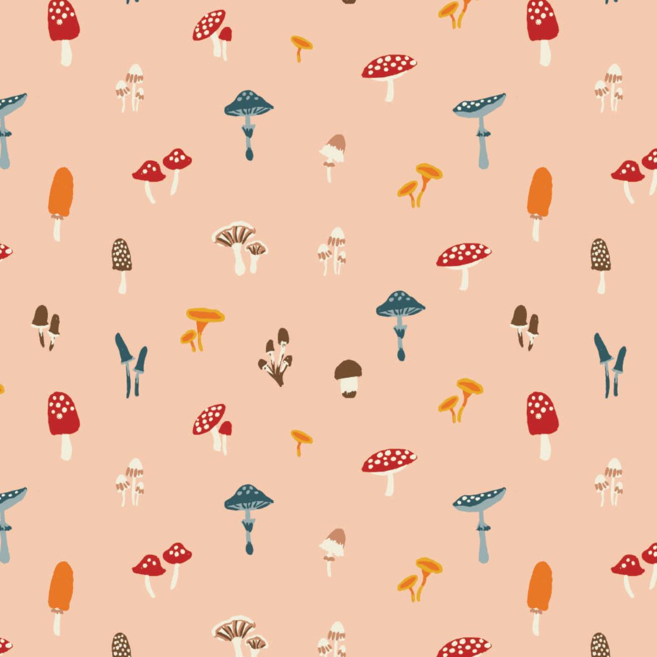 Sweater Weather - Peach Mushrooms - 1/2m cut 58057
