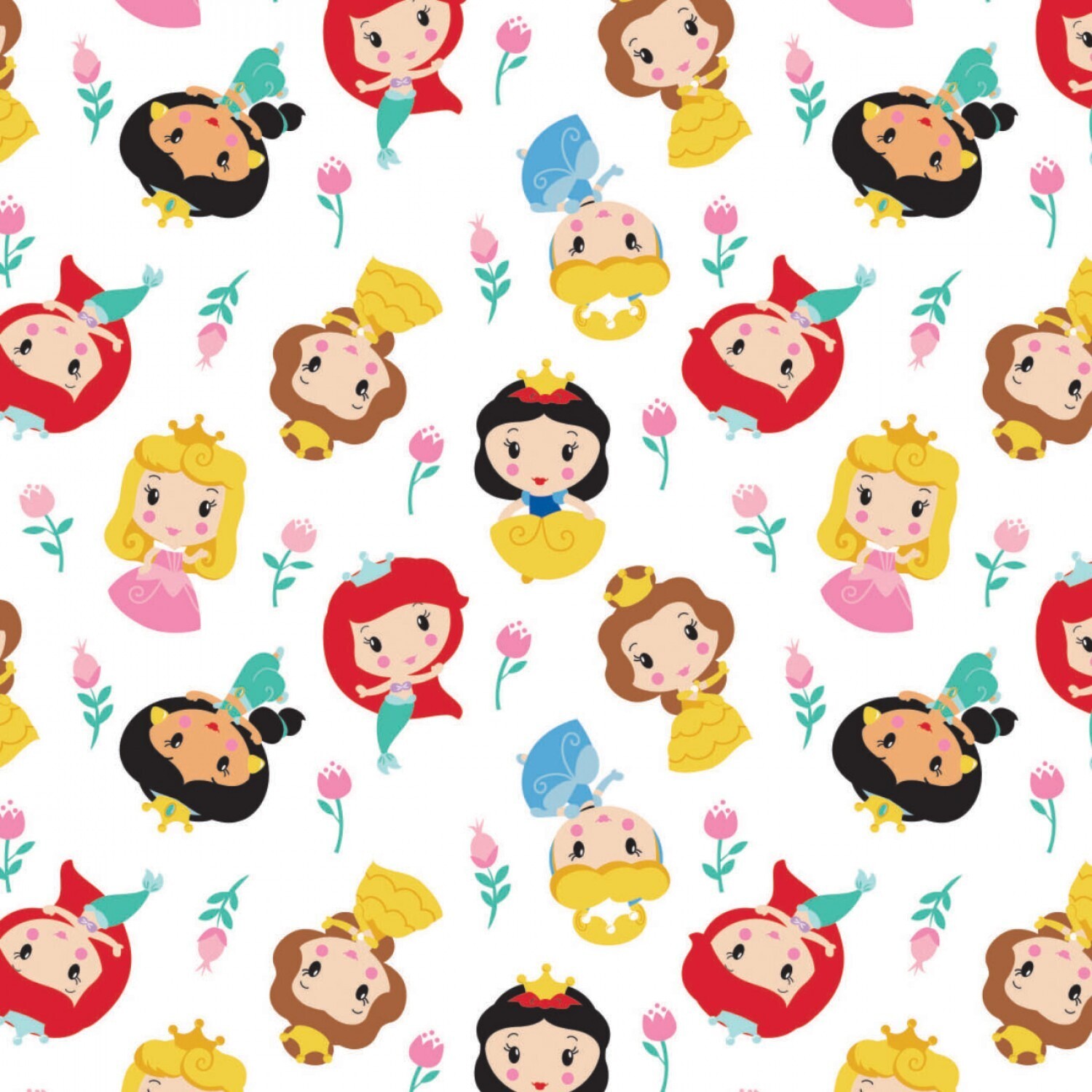 Disney Princess on White - 1/2m cut
