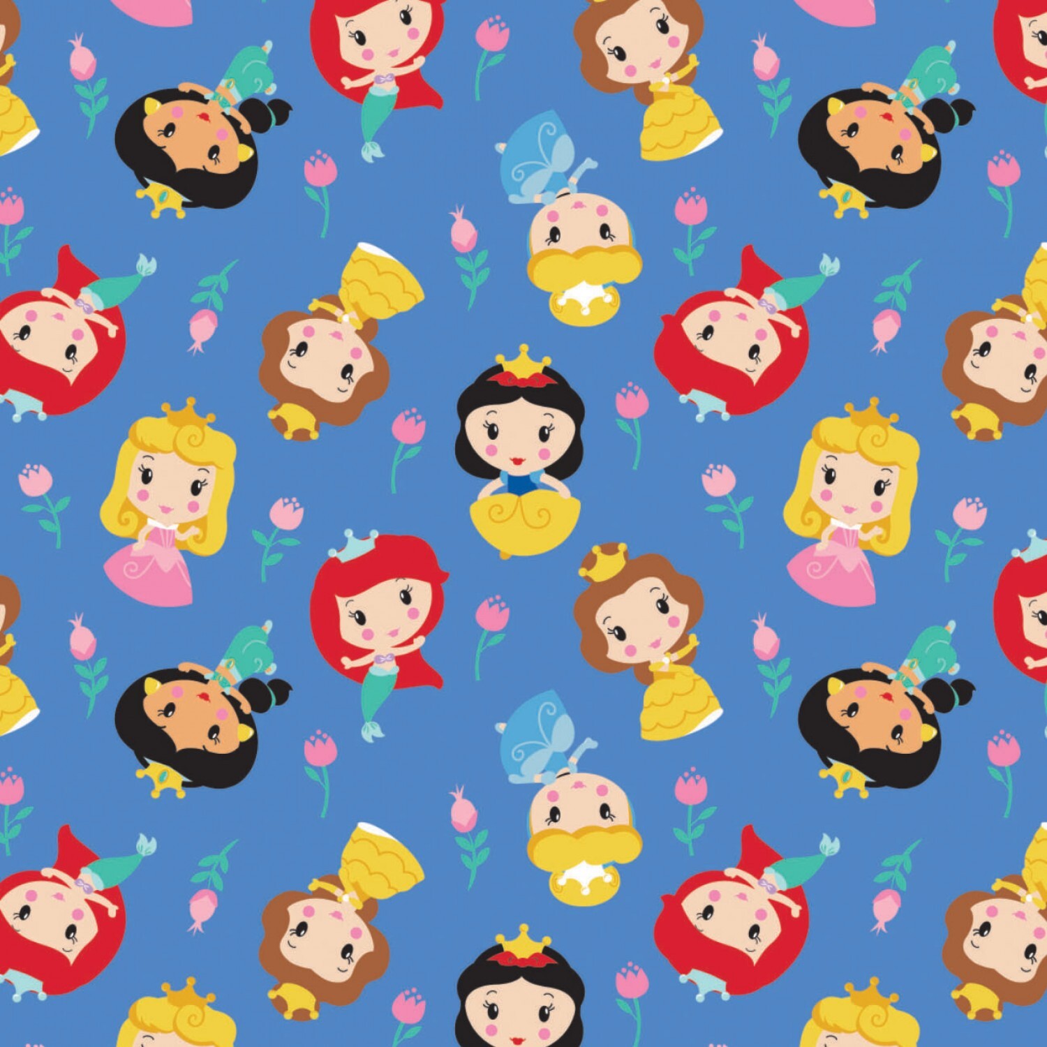 Disney Princess on Blue - 1/2m cut 58098