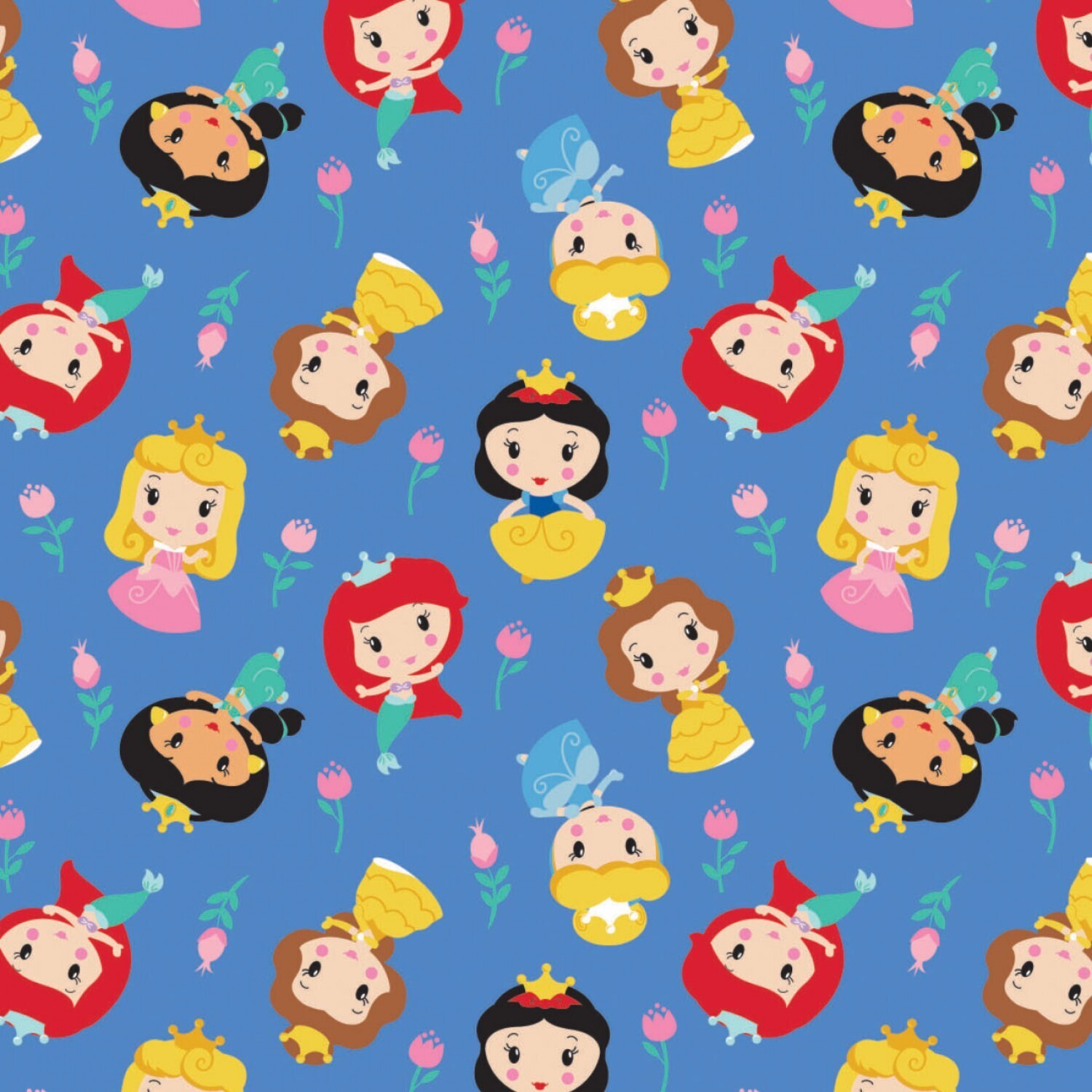 Disney Princess on Blue - 1/2m cut