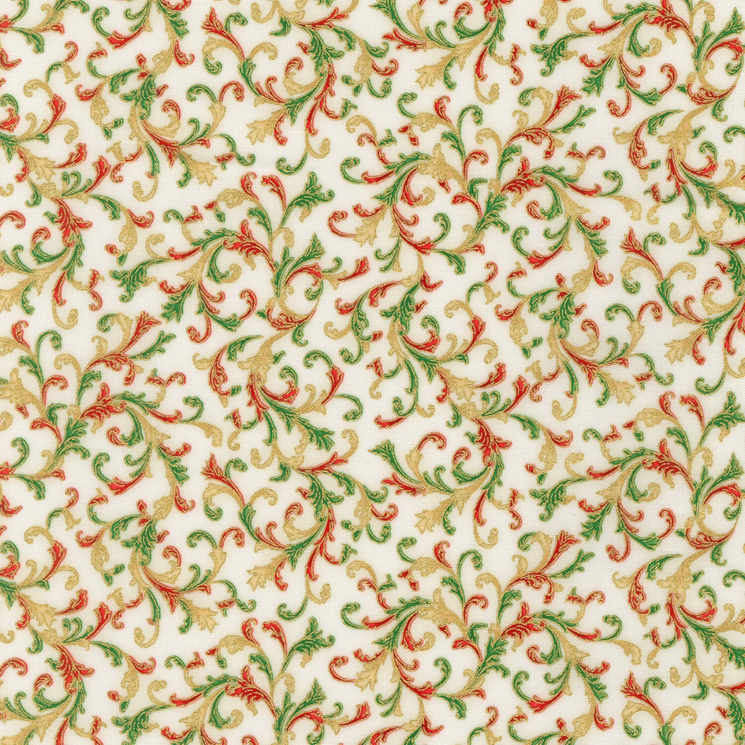 Holiday Flourish - Gold Scroll - 1/2m cut 58125