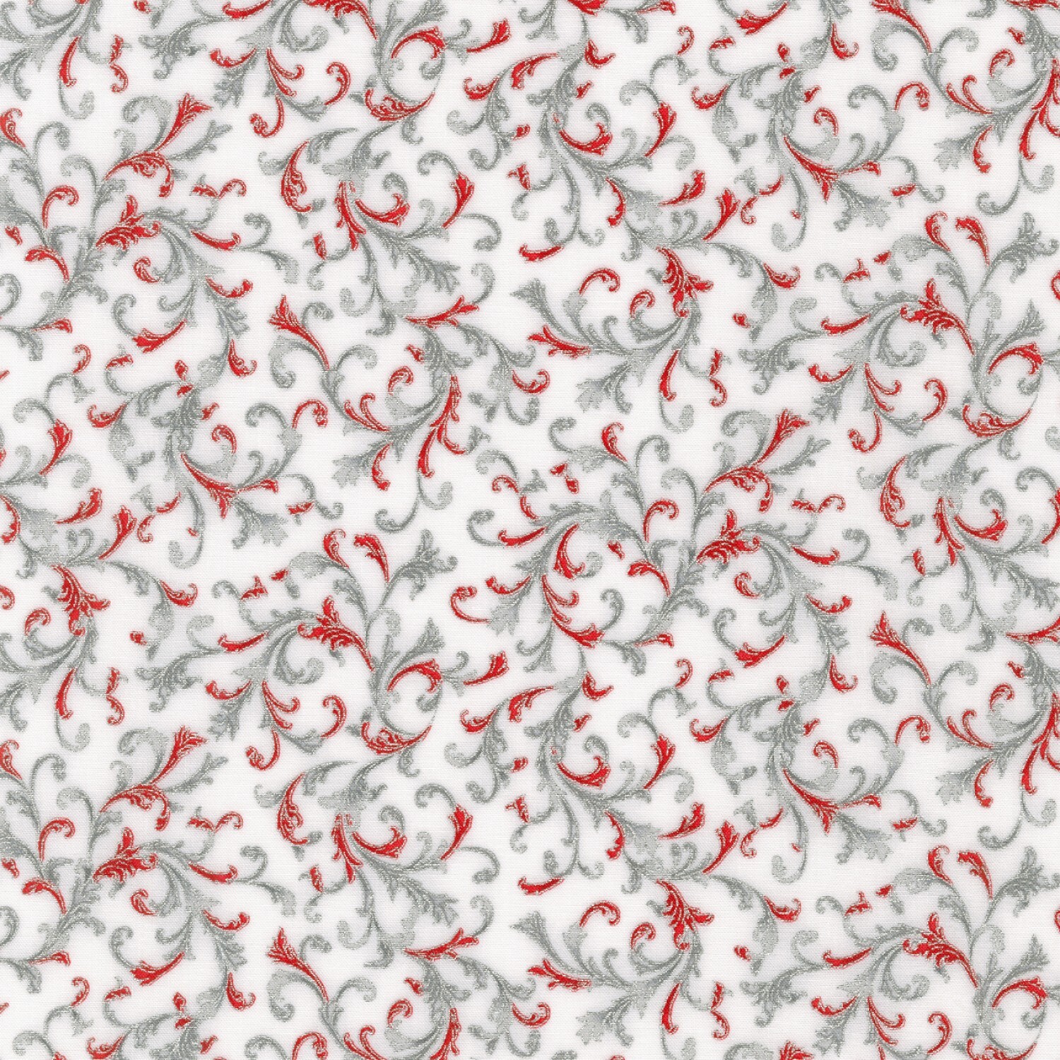 Holiday Flourish - Silver Scroll - 1/2m cut 58128