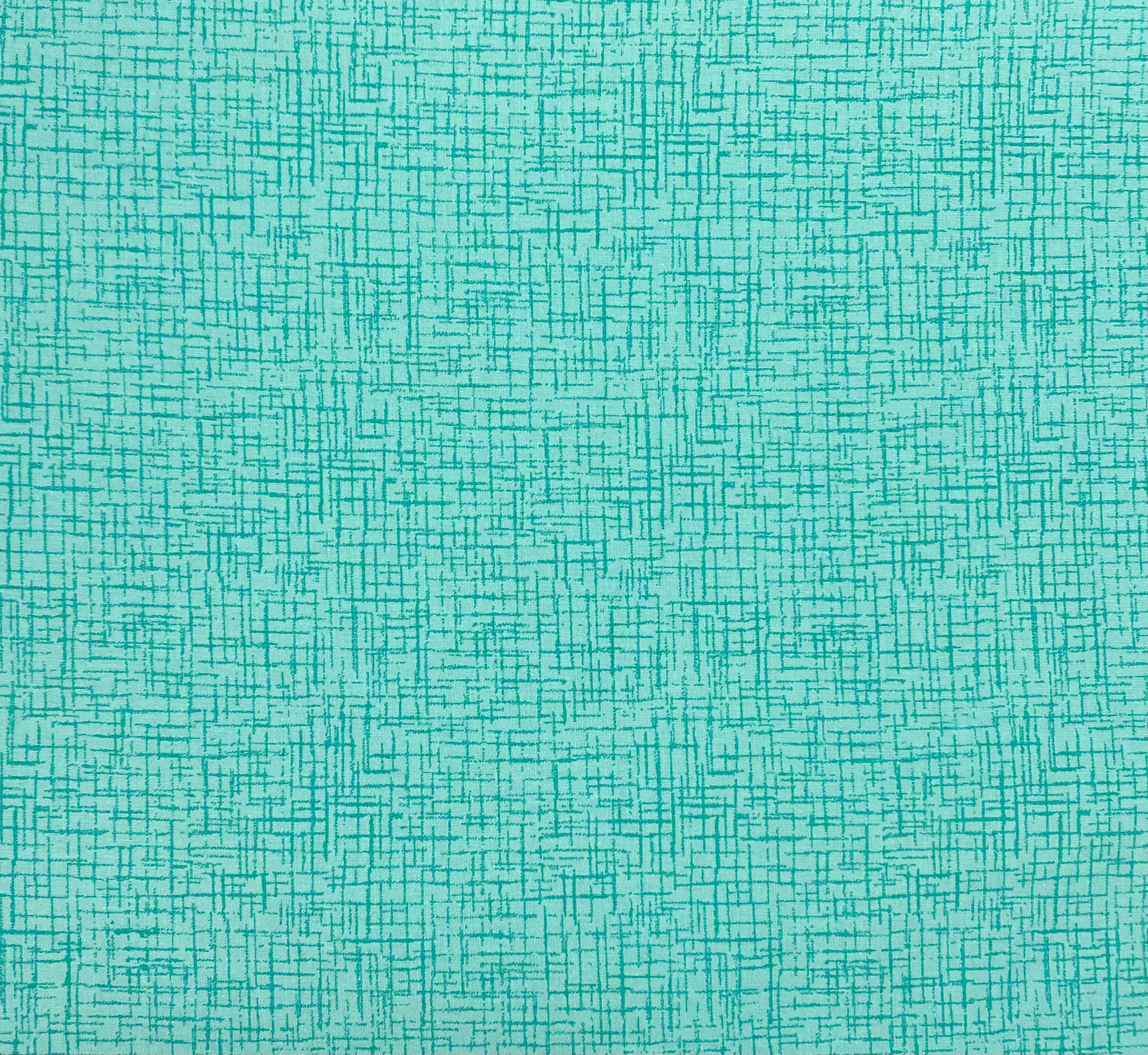 Cotton 108" - Teal Cross Hatch - 1/2m cut 58174