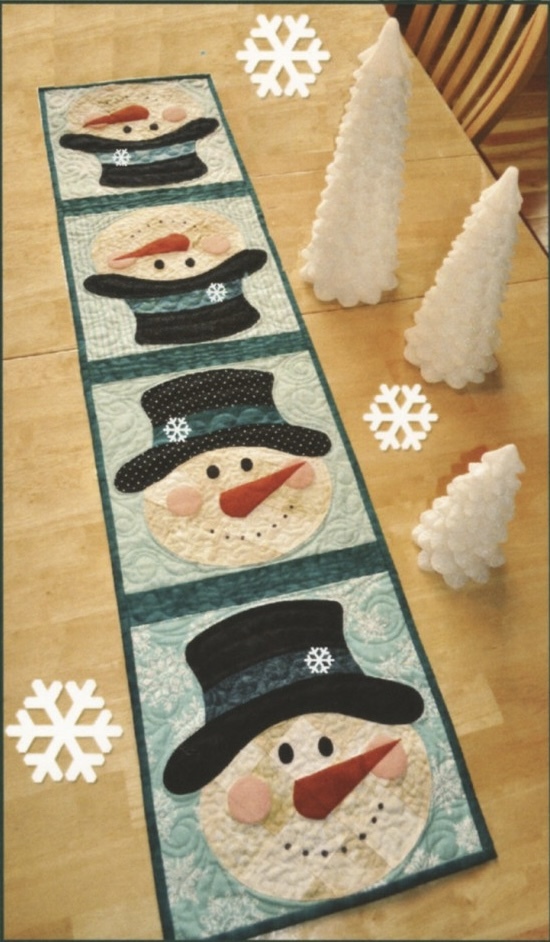 Learn to Appliqué - Snowman Table Runner - Winter 2022 58177