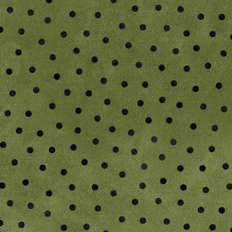 Woolies Flannel - Green with Black Dots - 1/2m cut