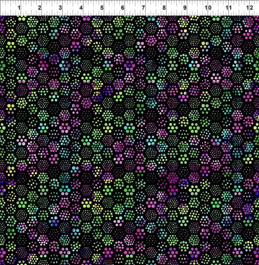 A Groovy Garden - Hexi - Purple  - 1/2m cut 58272