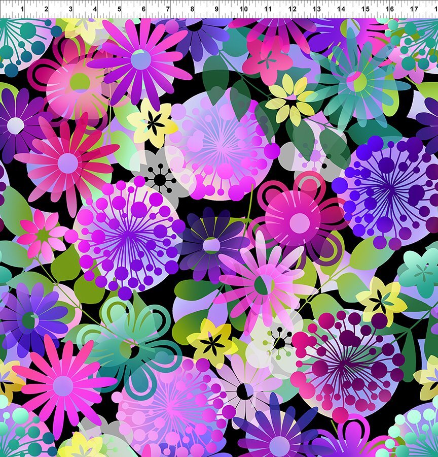 A Groovy Garden - Large Garden Flower - Purple - 1/2m cut 58266
