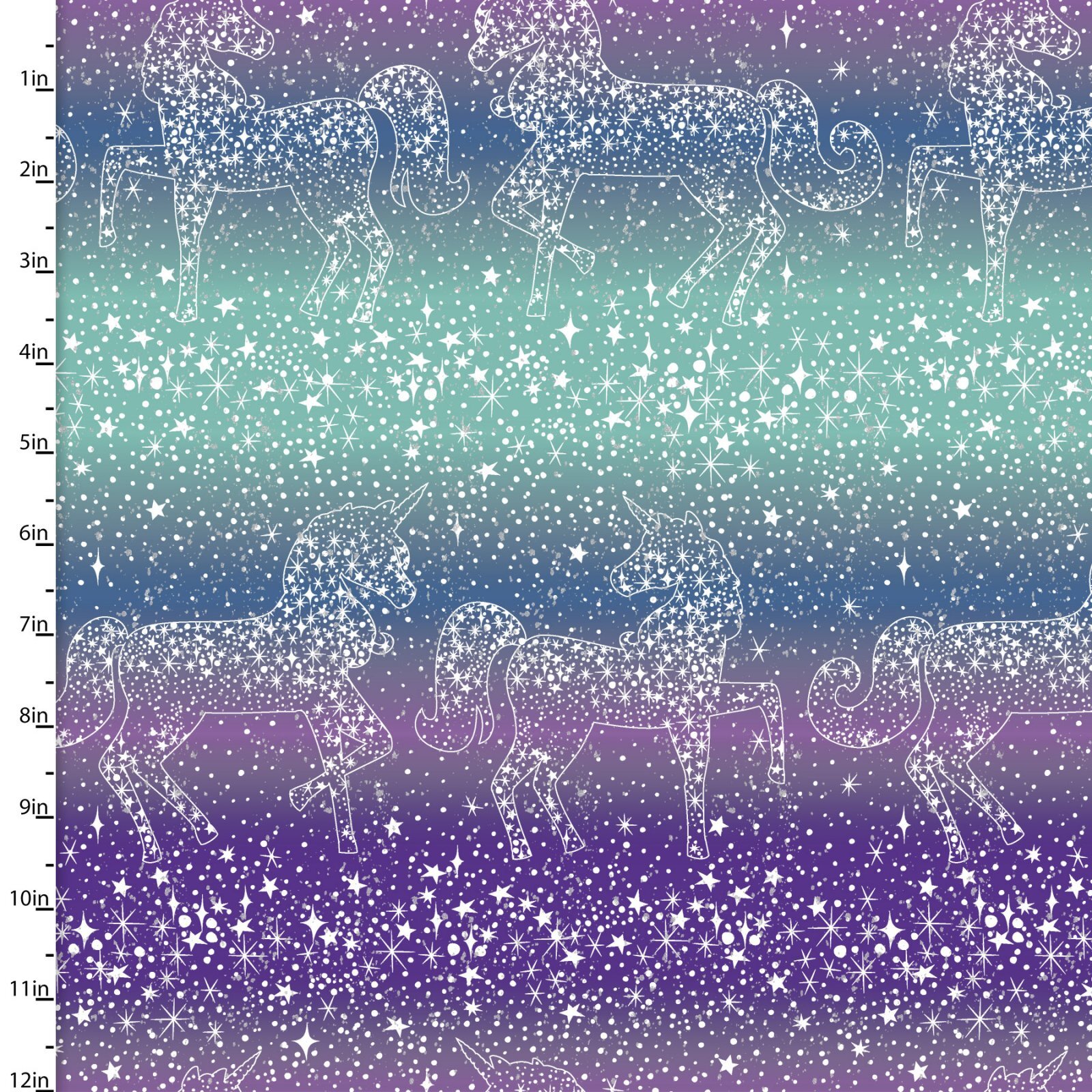 Starlight - Unicorns on Ombré - 1/2m cut 58294