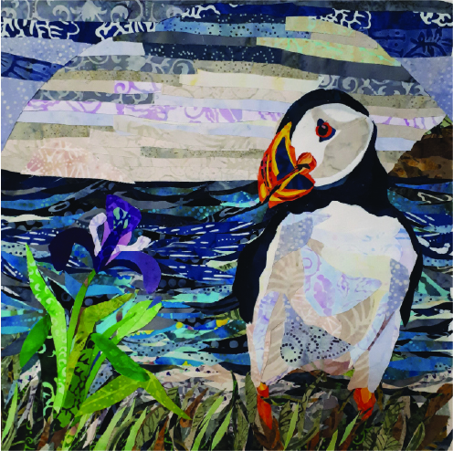 Summer Puffin Collage Pattern 58329