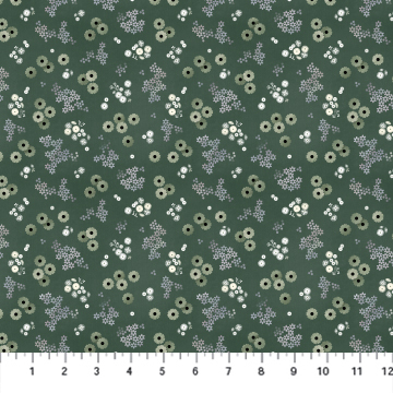 Honey Bloom - Small Green Floral - 1/2m cut 58343