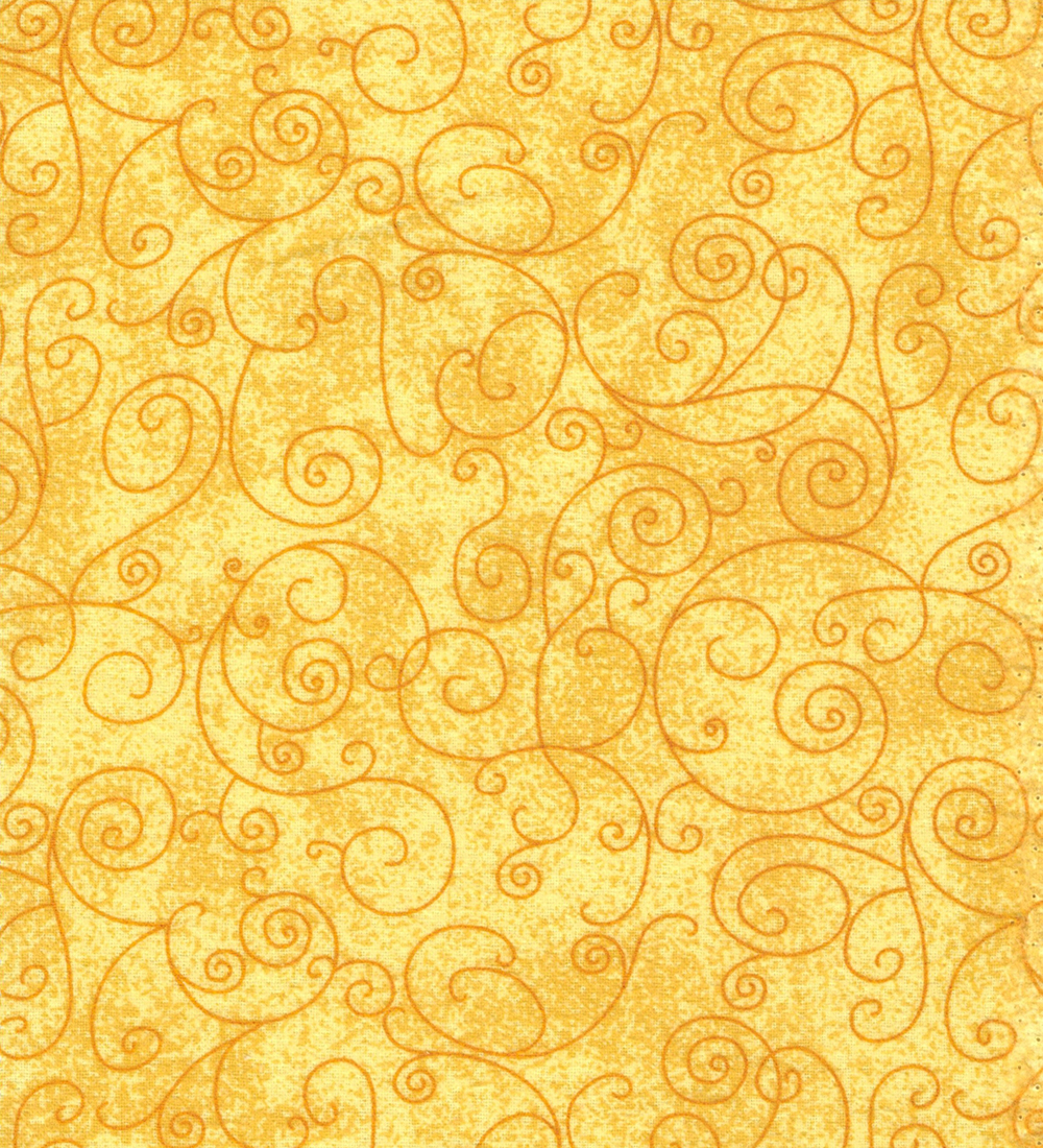 Flannel 108" - Yellow Scroll - 1/2m cut 55733