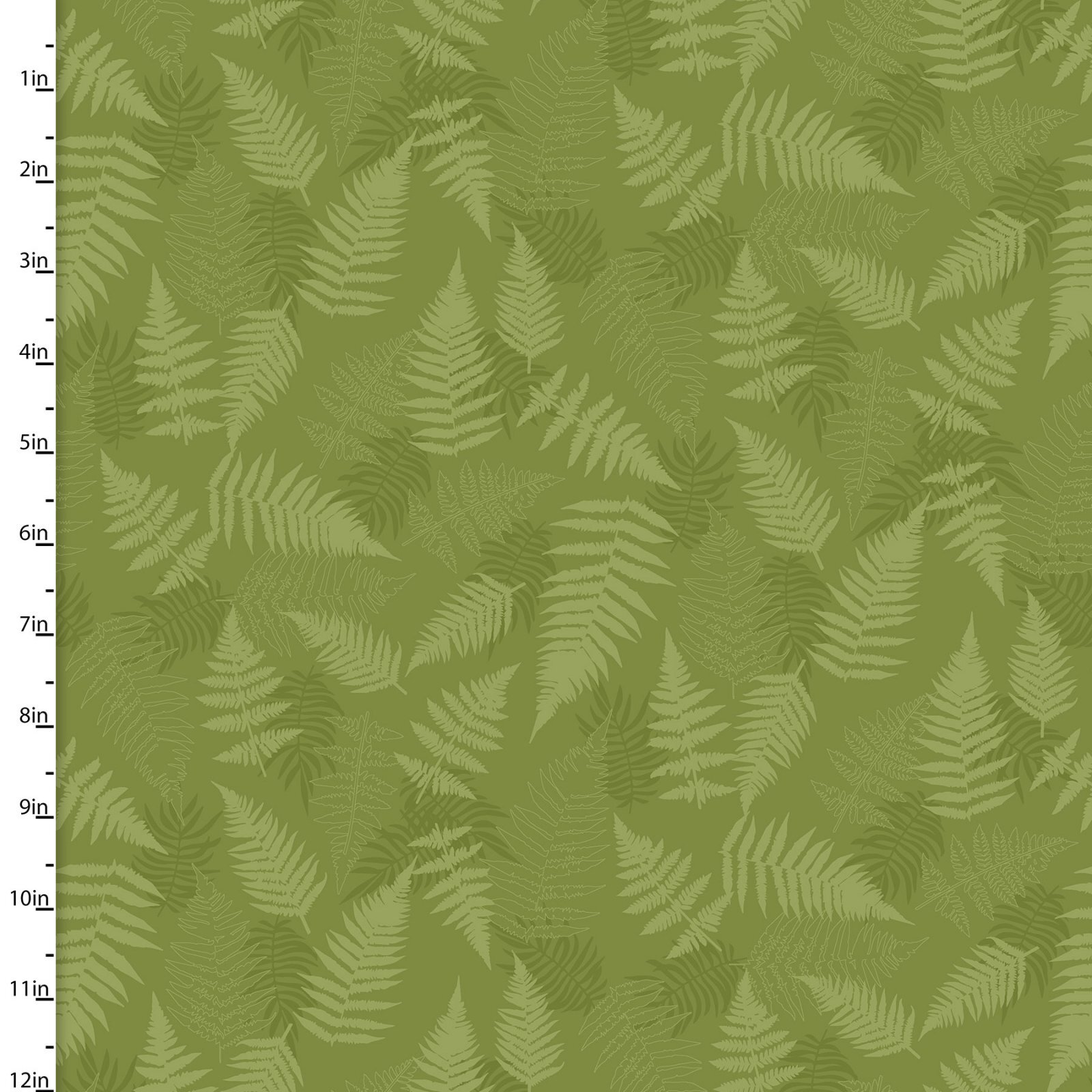 Painted Soul - Green Ferns - 1/2m cut 58406