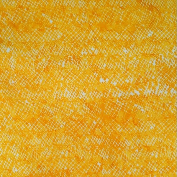Yellow Criss Cross - Peach Bite - Batik - 1/2m cut 58460