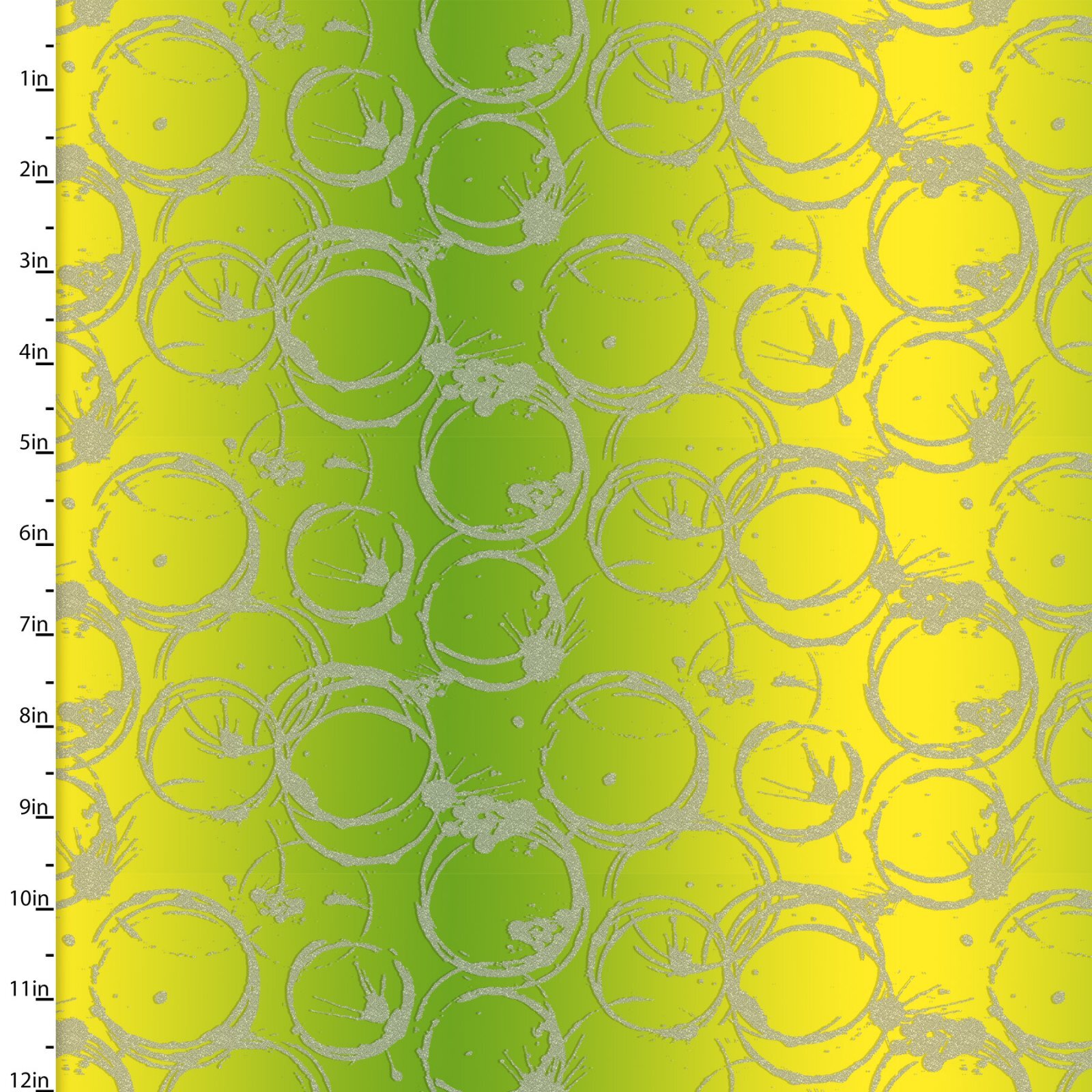Mixology - Yellow/Green Rings with Glitter - 1/2m cut 58494
