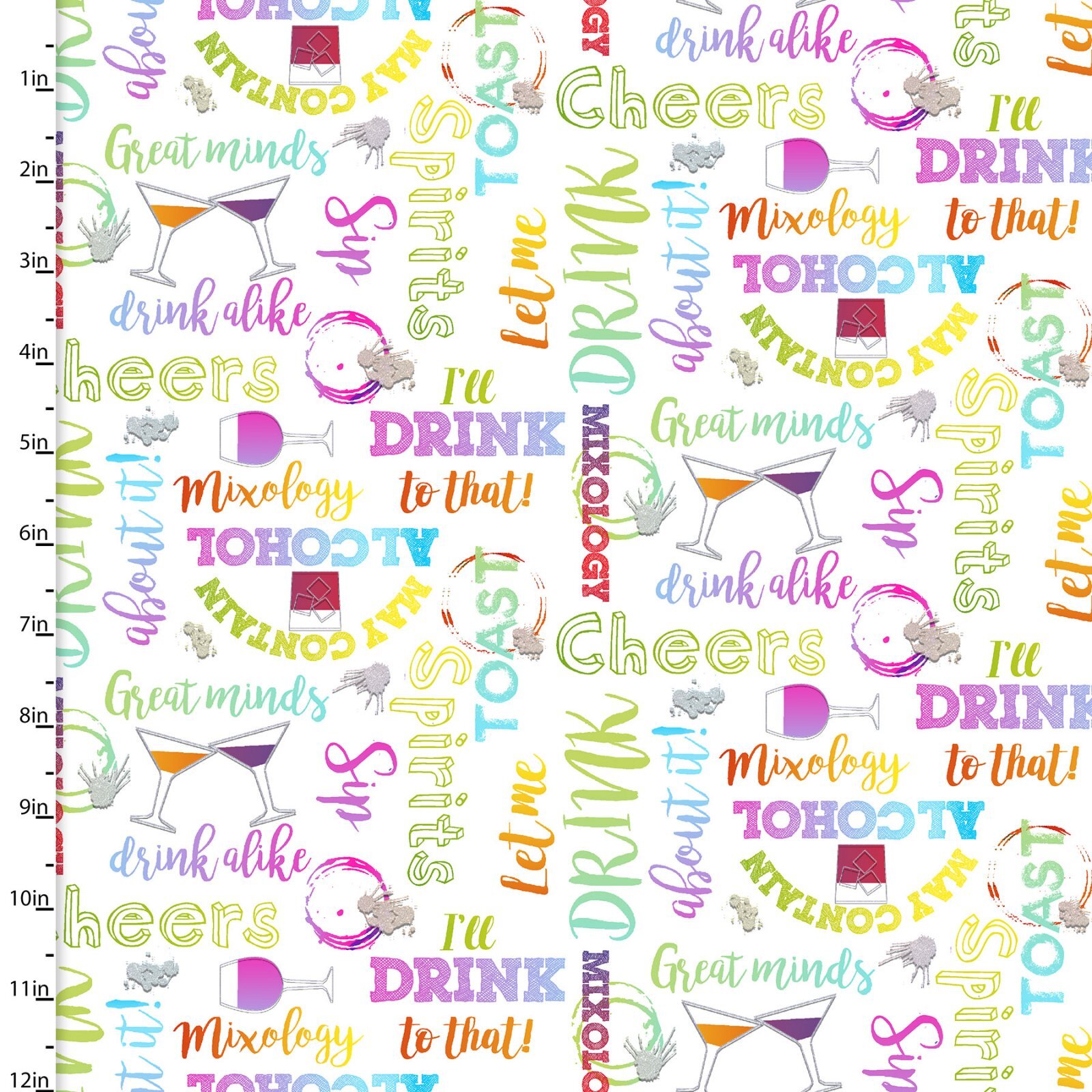 Mixology - Words with Glitter - 1/2m cut 58491
