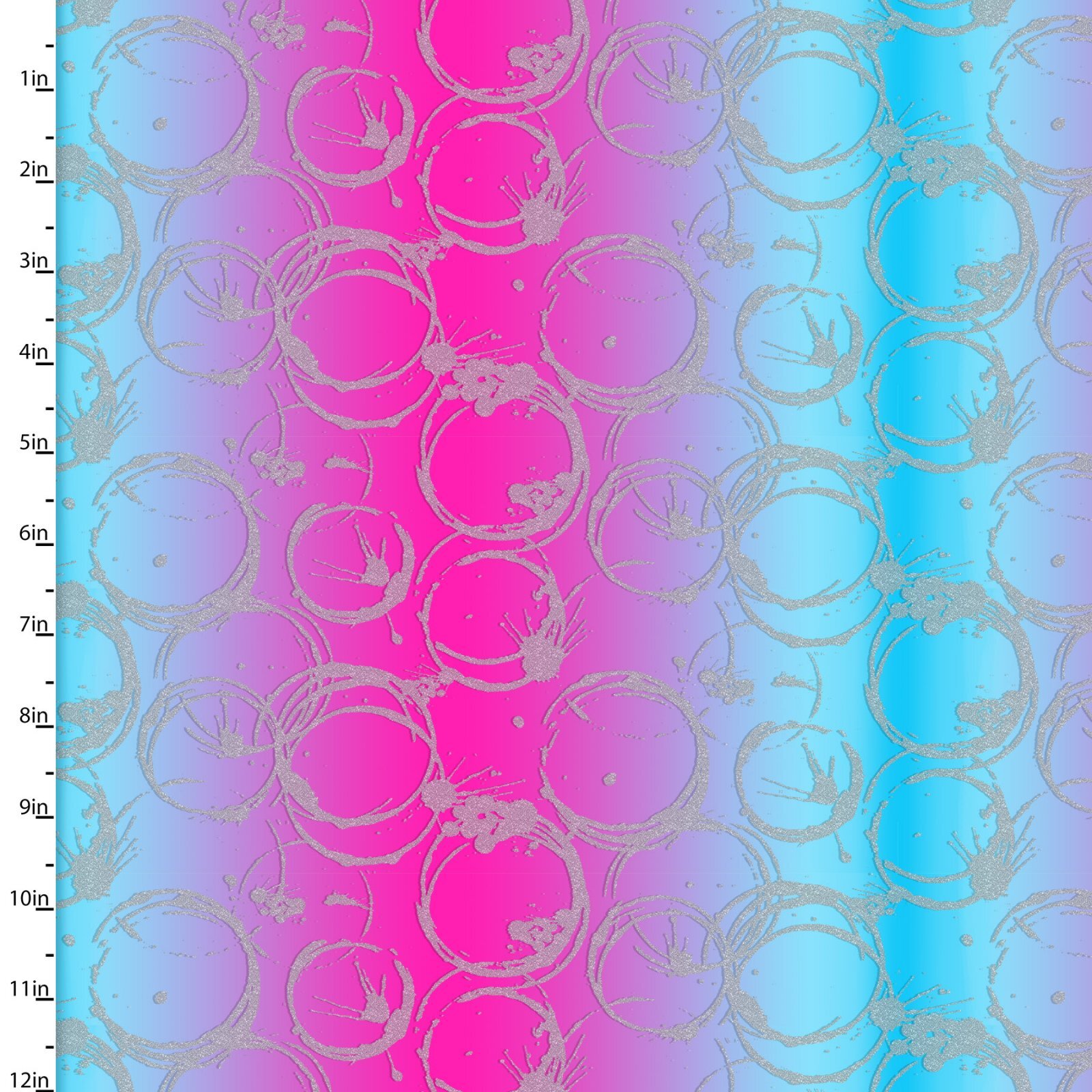 Mixology - Pink/Blue Rings with Glitter - 1/2m cut 58493