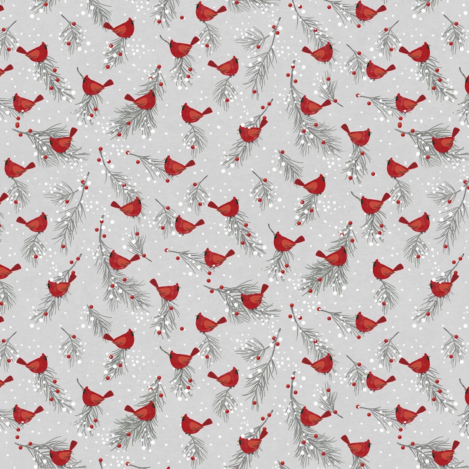 Let It Snow - Red Cardinals - 1/2m cut 58559
