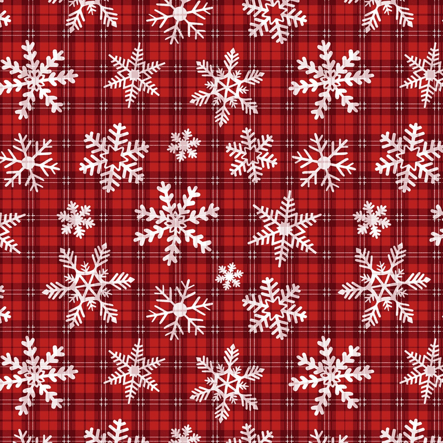 Let It Snow - Red Snowflakes - 1/2m cut 58560