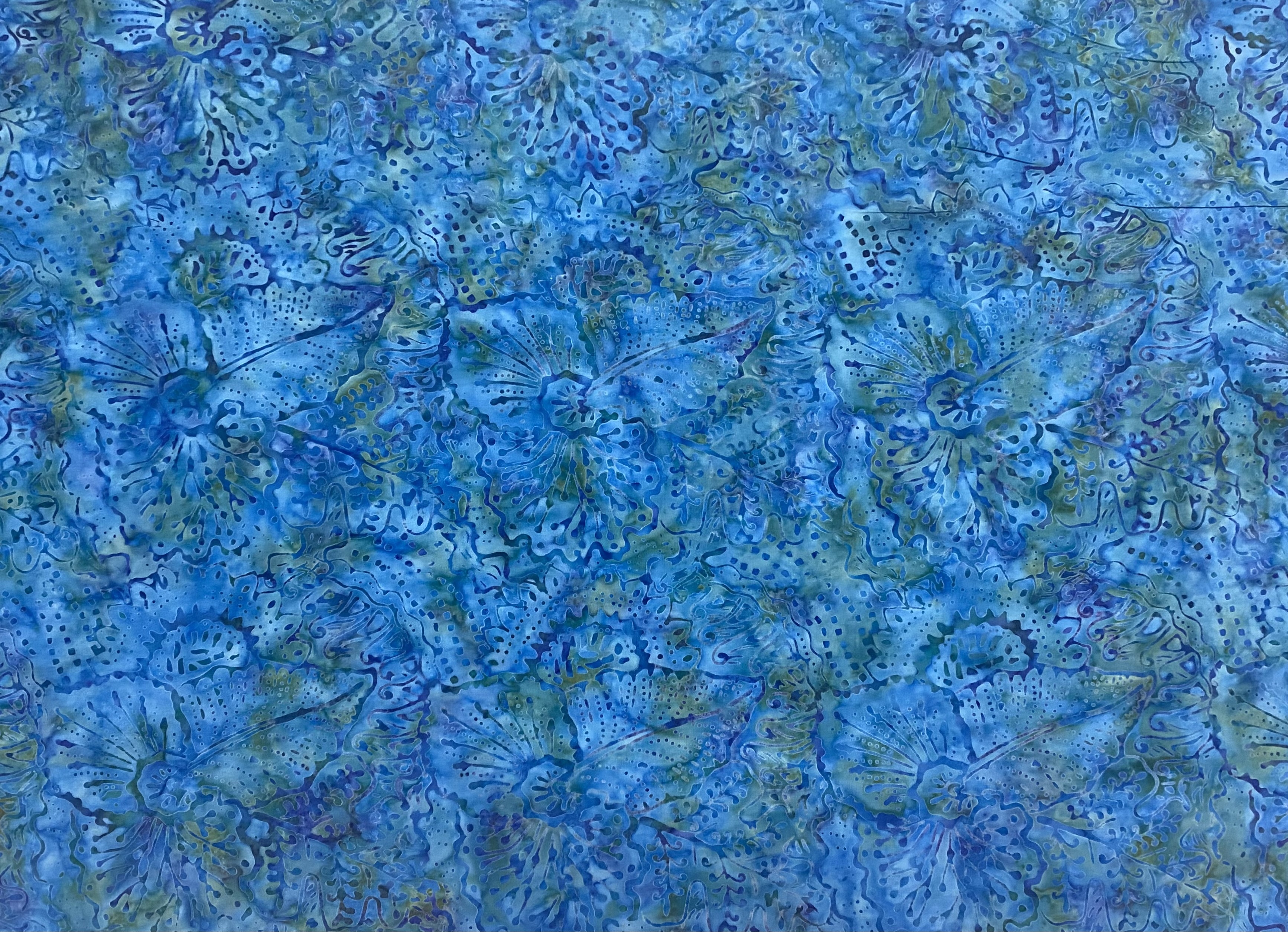 Blue/Green Mix - Batik - 1/2m cut 58623