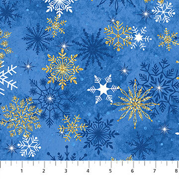 Christmas Joy - Light Blue Snowflakes - 1/2m cut 58642