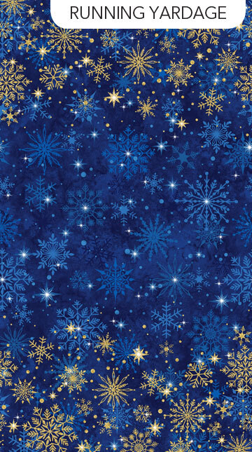 Christmas Joy - Blue Yardage - 1/2m cut 58643