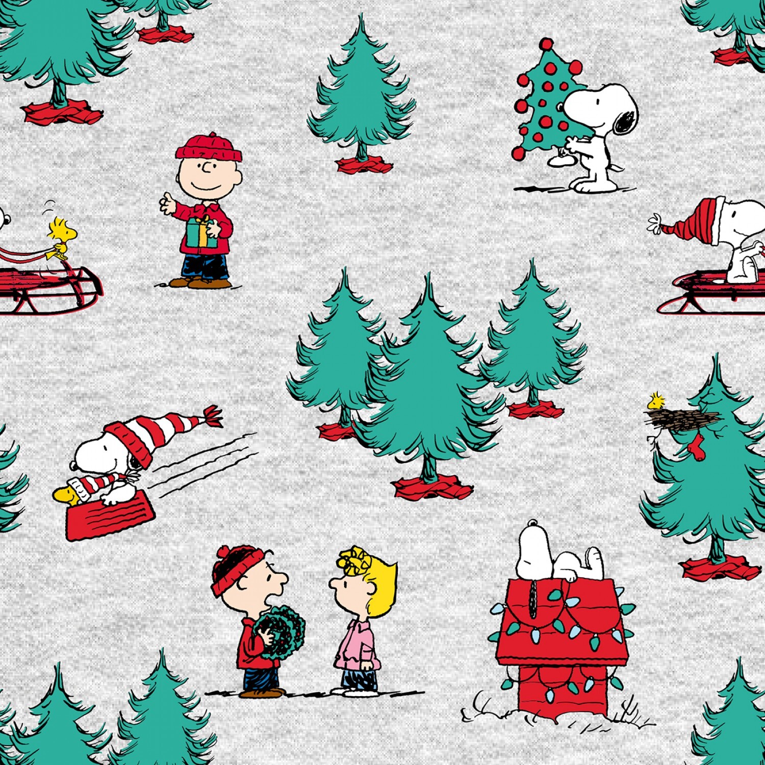 Peanuts Christmas - Christmas Trees - 1/2m cut 58688