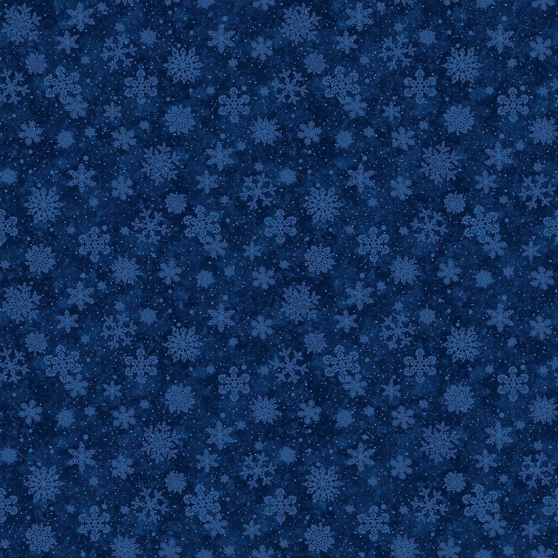 Father Christmas - Navy Snowflakes - 1/2m cut 58749